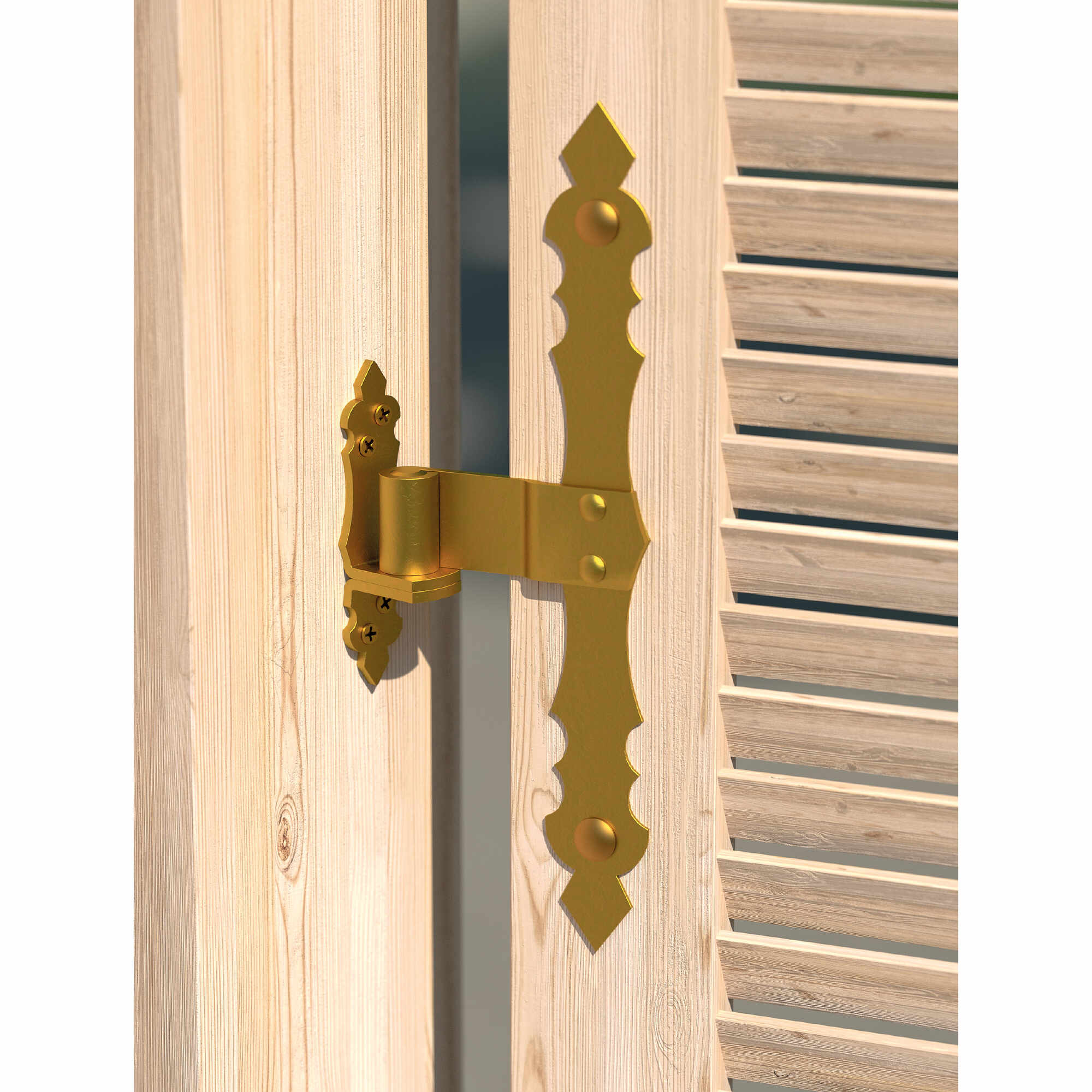 Zierrahmenband für Fensterläden - ZRO | schwarz | 300 mm | fi 13 mm Zierrahmenscharnier für Fensterläden ZRO 300/13, 100 mm, schwarz, 13 mm, 300x100x4,0 mm 1.