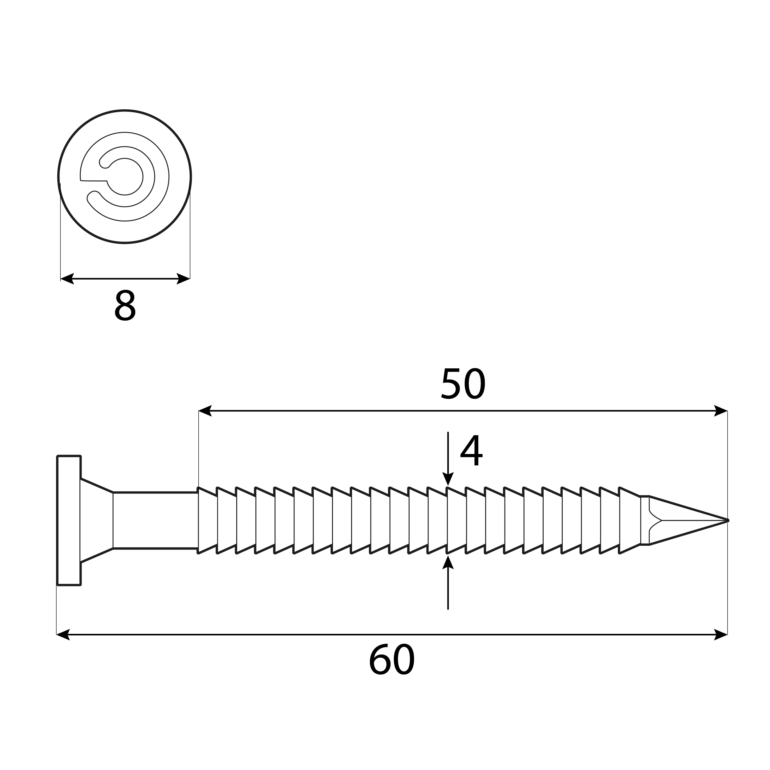 Ankernägel ANCHOR - ANG | 4 x 60 mm | verzinkt | 1 kg ANCHOR ANG Tischlernägel, 4x60 mm, Silber, 1 kg, 60x4,0 mm.