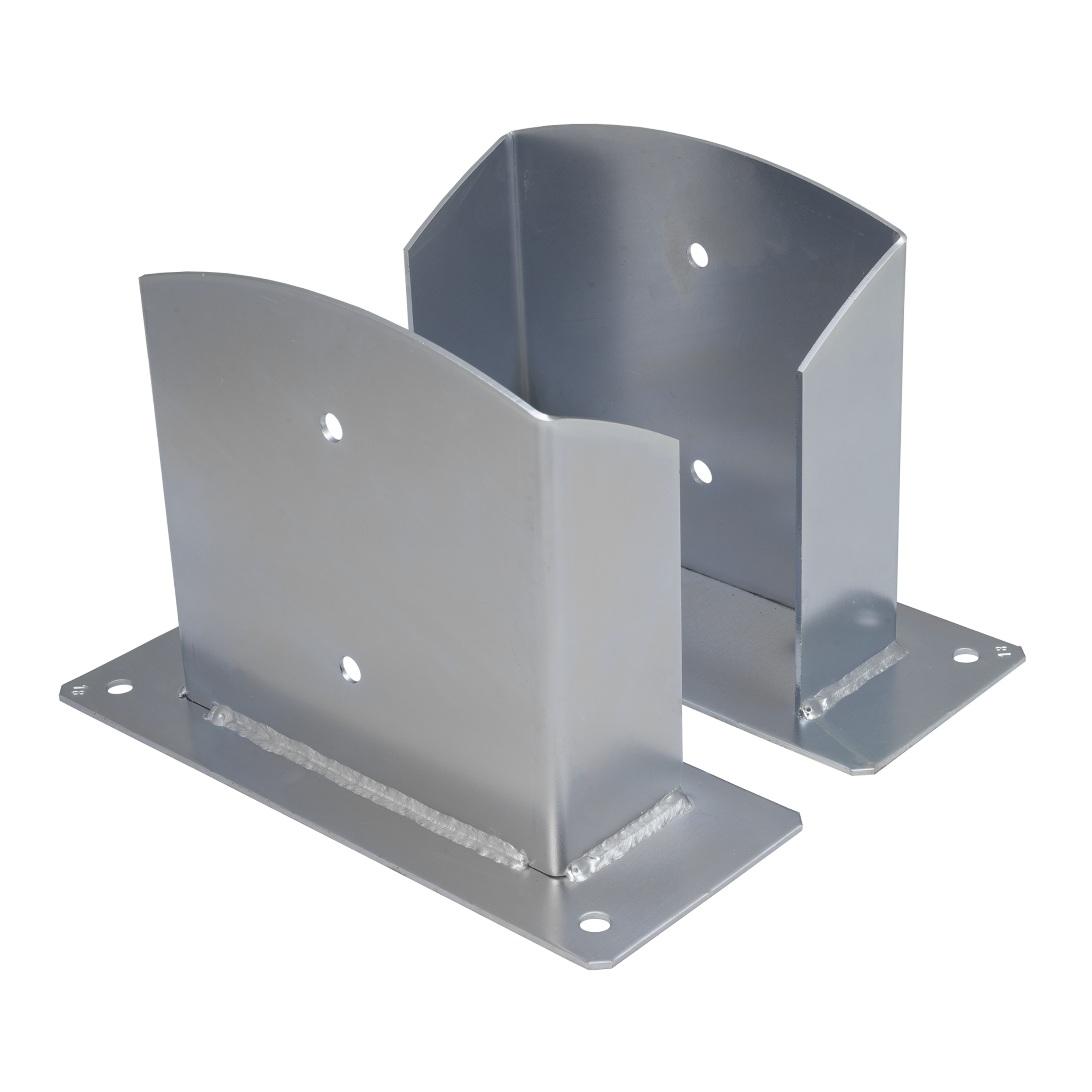 Podstawa słupa kotwa przykręcana dzielona z podstawą prostokątną - PSD | 200 mm | Srebrny