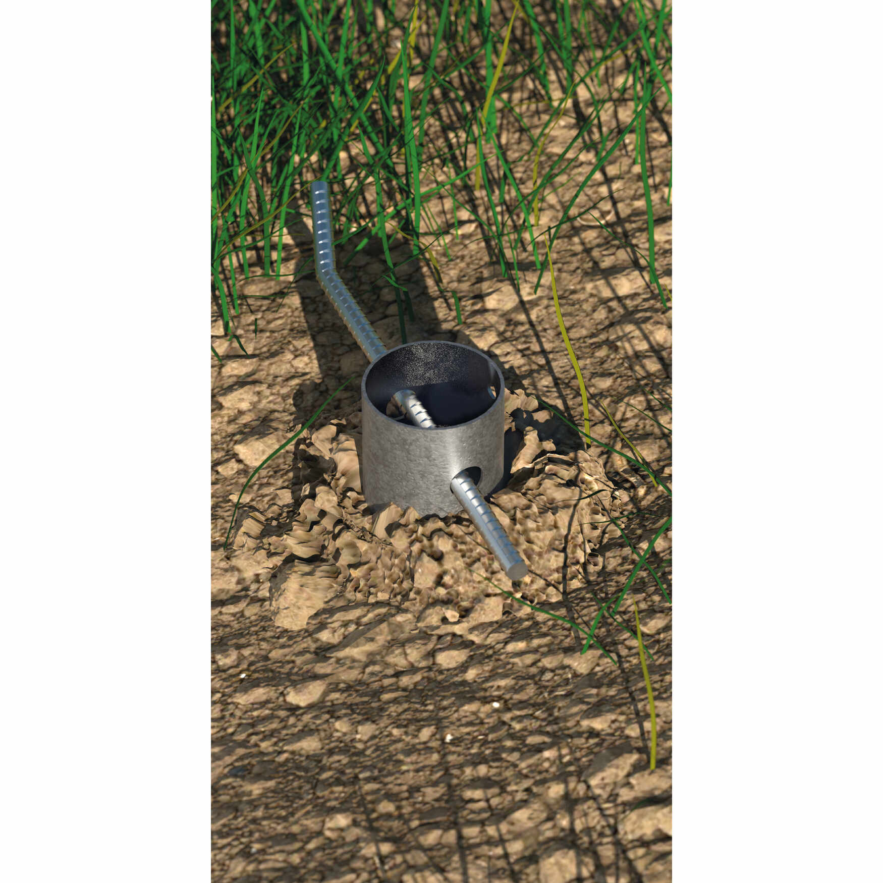 Podstawa wkręcana do ziemi do parasola suszarki - PWO | 60x550