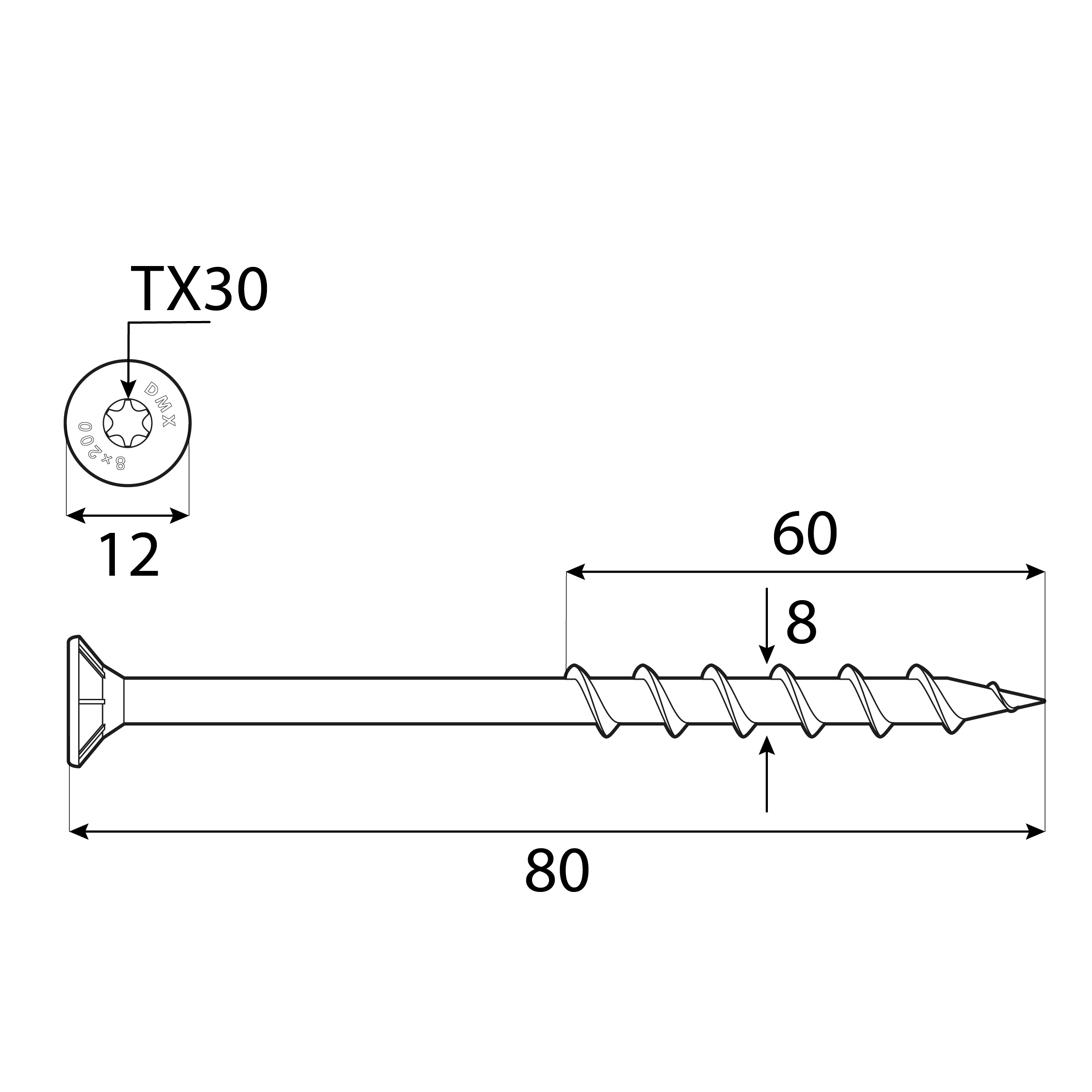 Gasbetonschrauben Senkkopf TORX - GS | 8 x 80 mm | verzinkt | 50 Stk. TORX GS Senkkopf-Porenbetonschrauben, 8x80 mm, silber, 50 Stk., 8x80 mm, gehÀrteter Kohlenstoffstahl, Schuss 1.