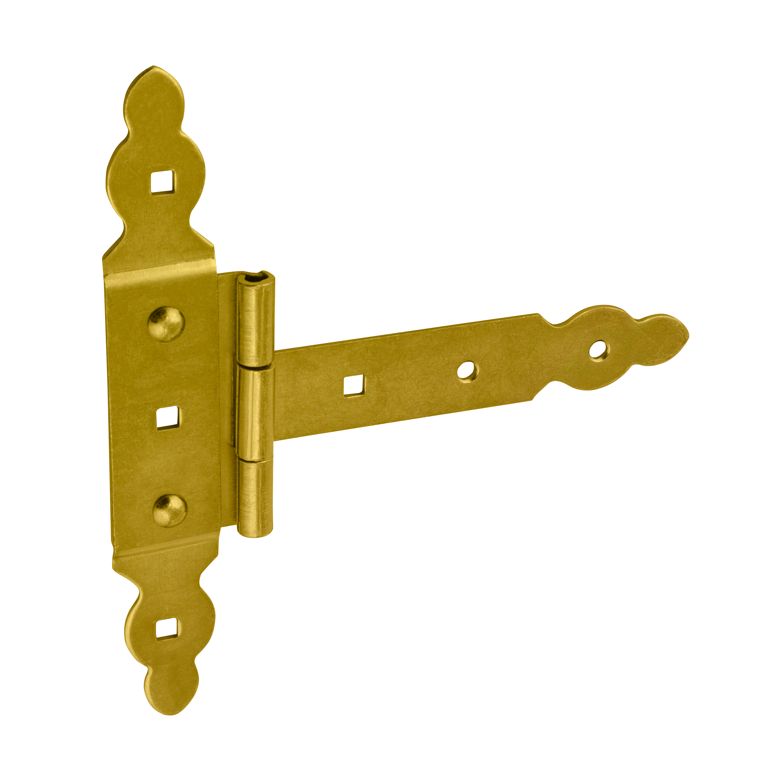 Dekoratives Torband mit Auflage Scharnier - ZBNO | verzinkt | 150 mm Dekoratives Torscharnier mit Abdeckung ZBNO 150, 150 mm, Gold, 215 mm, 150x60x215x2,5 mm.