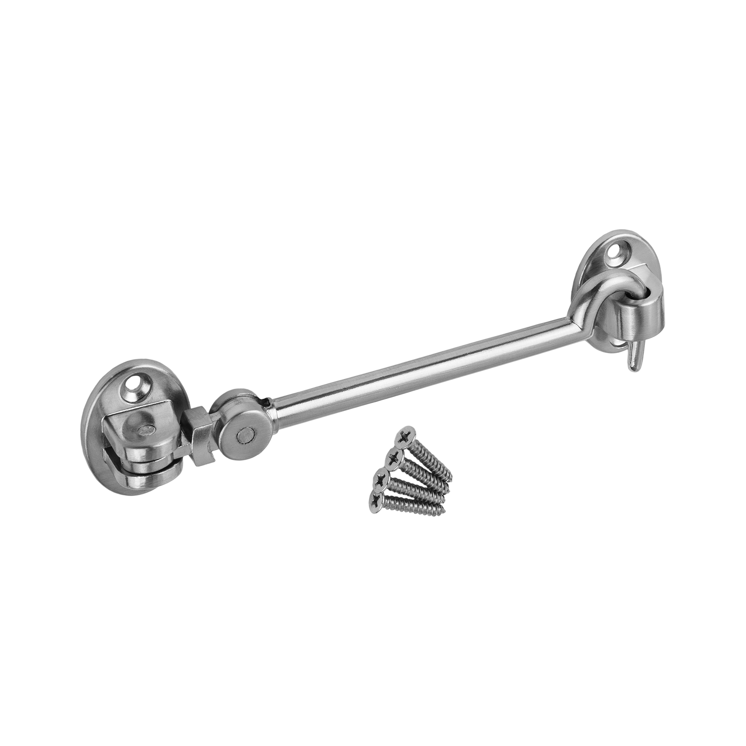 Verschlusshaken mit Gelenk für Tor und Gartentor - ZHP | silber | 157 mm Schließhaken mit Gelenk für ZHP-Torpforte, silber, 157 mm, 157 x 37 mm, DC01-Baustahl.