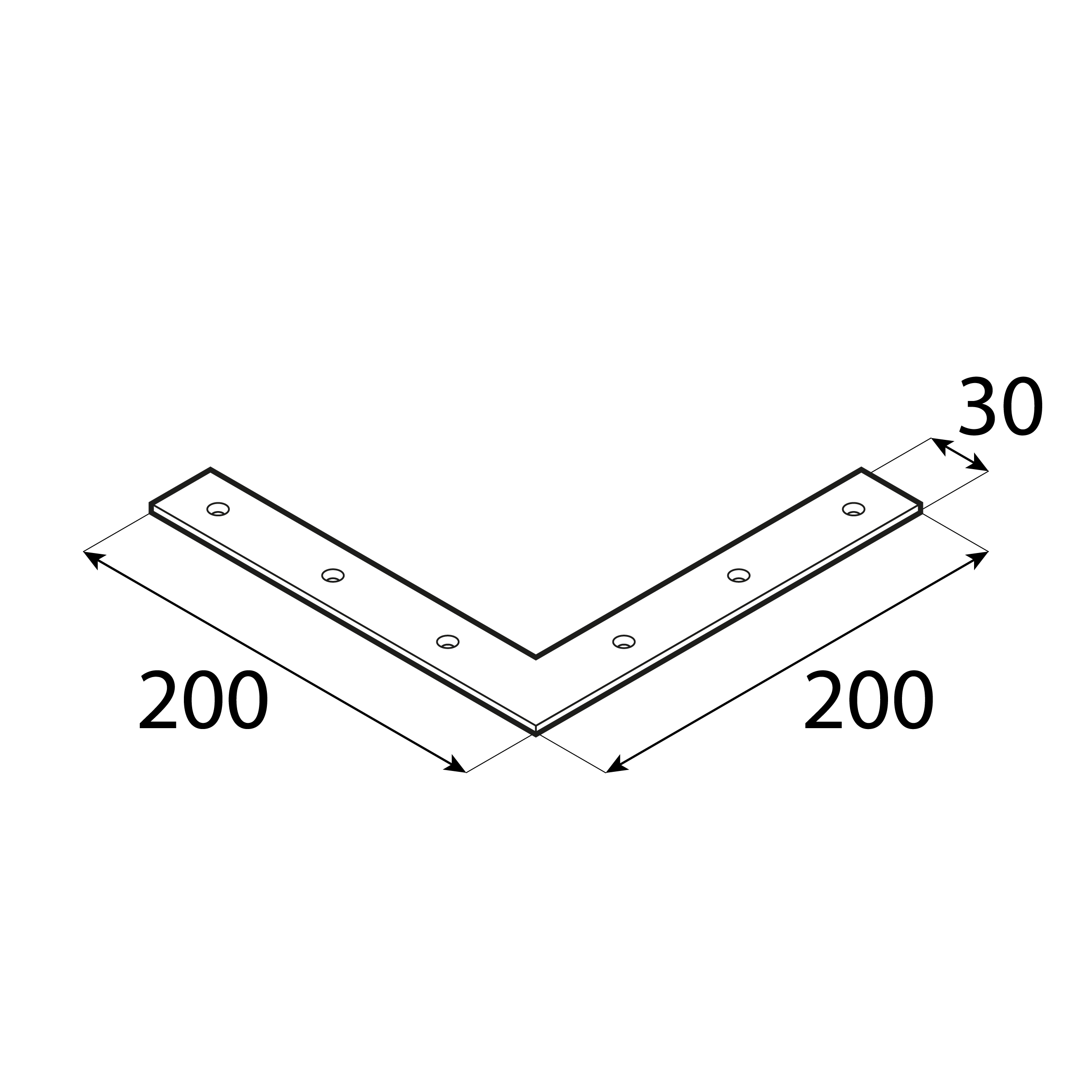 Narożnik okienny montażowy - NA 2 | 200x30 mm | 2,5 mm | Złoty