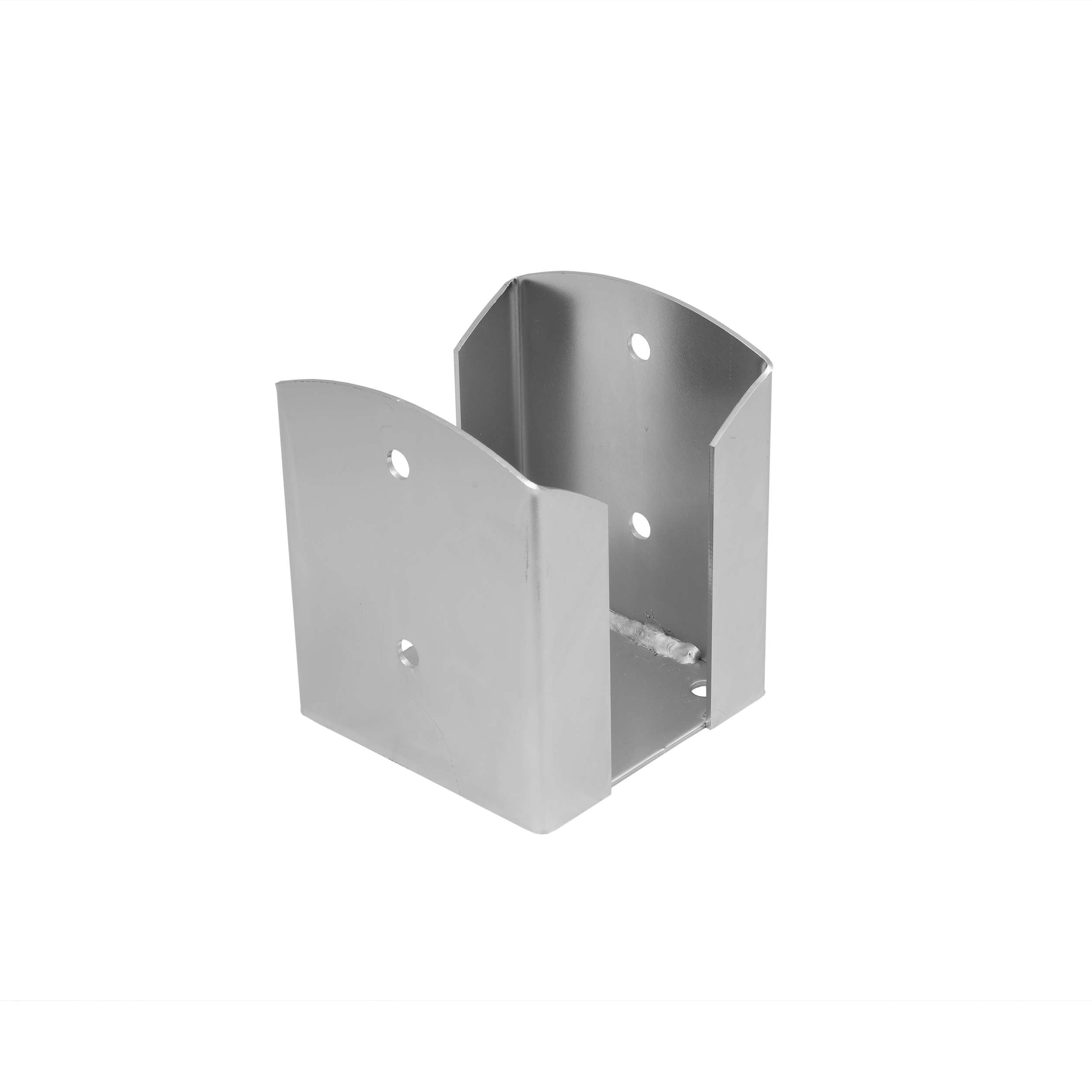 Pfostenträger zum aufdübeln Aufschraubhülse doppelt rechteckig - PSPW | 120 mm | verzinkt Säulenfuß, doppelter rechteckiger Schraubanker PSPW, 120 mm, silber, 121x150x2,5 mm, Schuss 1.