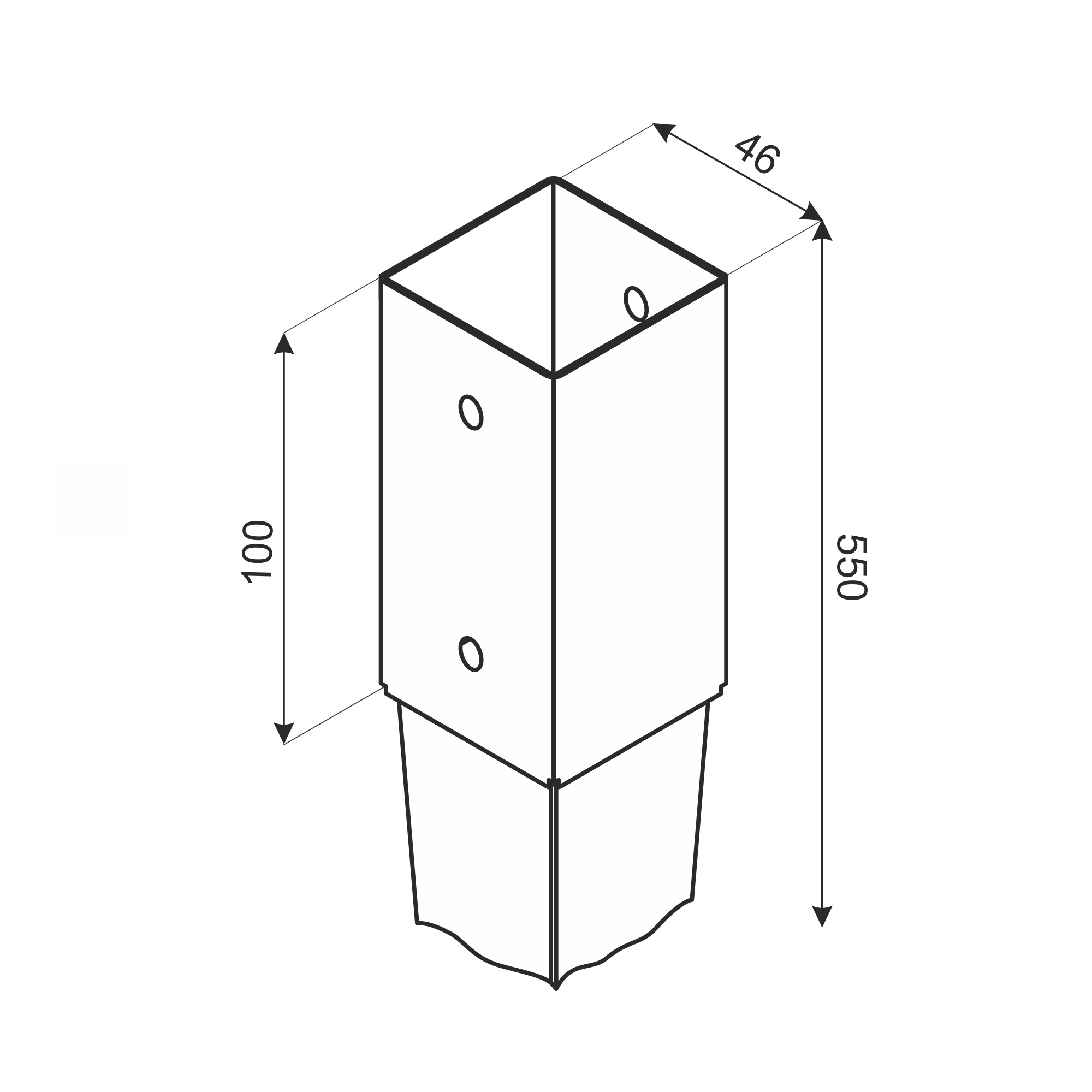 Podstawa słupa wbijana 45 mm - PSG 45/550 Podstawa słupa wbijana 45 mm - PSG 45/550