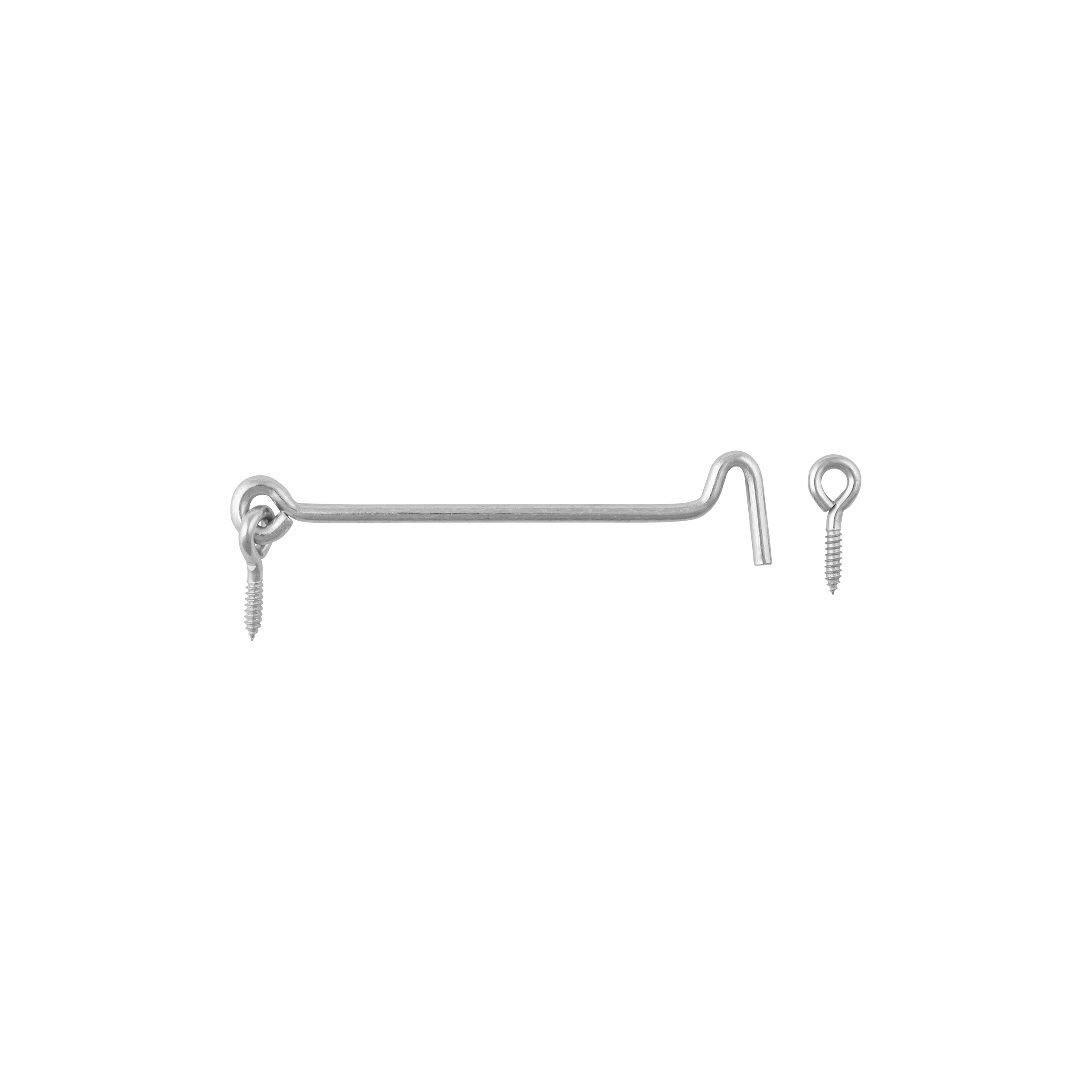Verschlusshaken zum Einschrauben Sturmhaken mit Öse Türhaken - ZHK | silber | 140 mm Schließhaken zum Einschrauben in die ZHK-Torpforte, silber, 140 mm, Baustahl DC01.