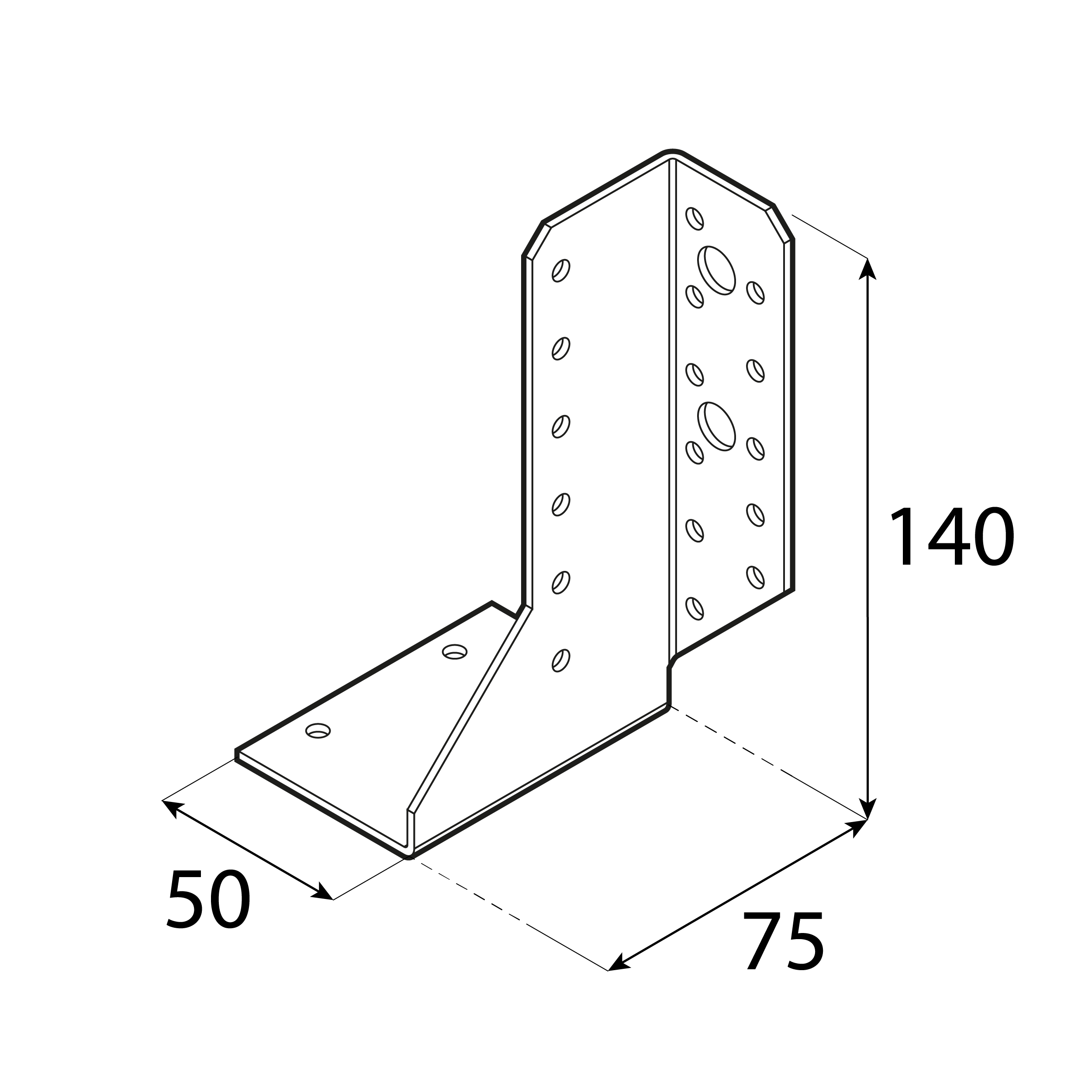 Wieszak belki dzielony prawy - WBD 140 P | 50x140x75 mm | Srebrny Wieszak belki dzielony prawy - WBD 140 P | 50x140x75 mm | Srebrny