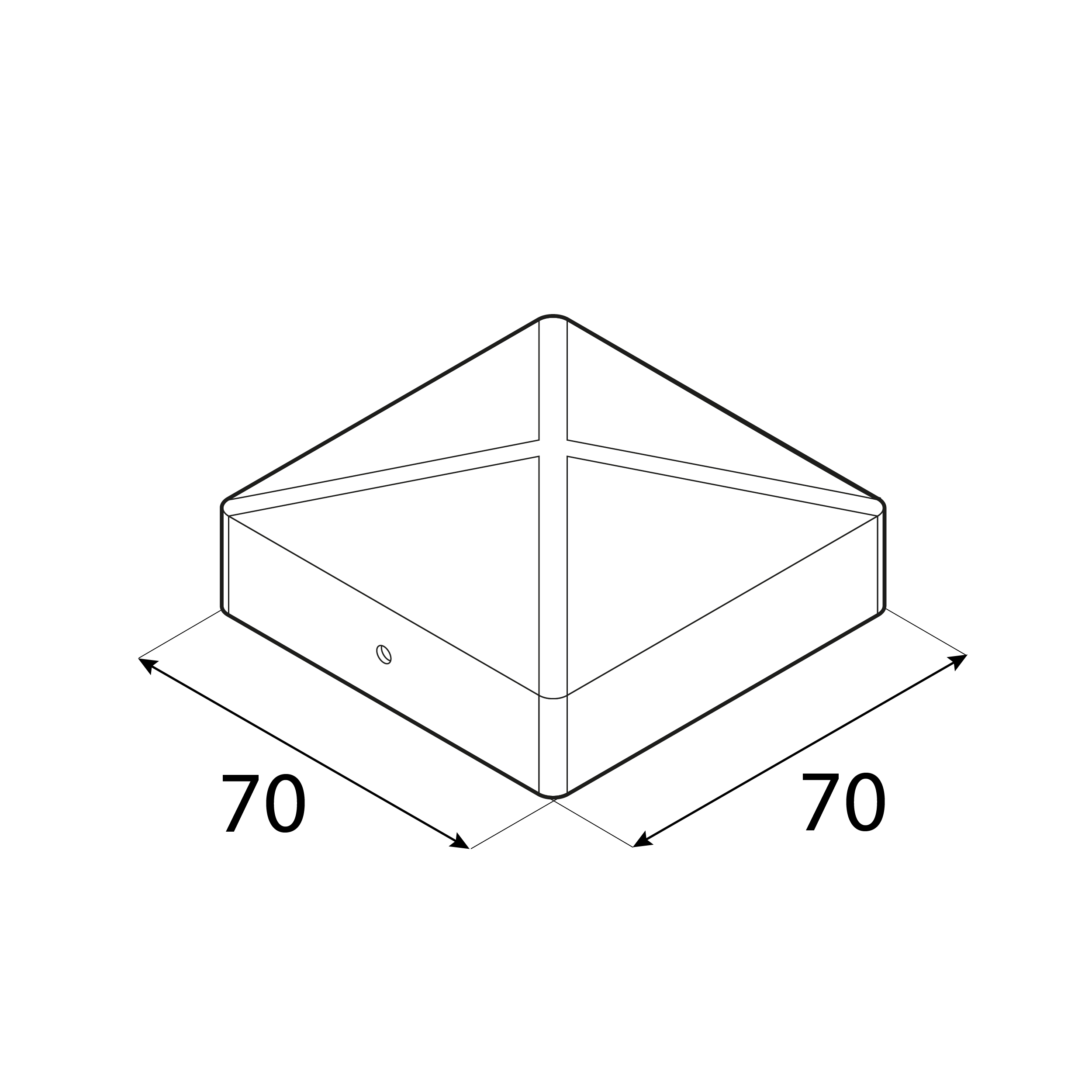 Pfostenkappe Pfostenabdeckung Kappen für Vierkantpfosten - DK | 70x70 mm | silber Vordach für DK-Vierkantpfosten, 70x70 mm, silber, 70x70x1,0 mm, DC01-Baustahl 2.
