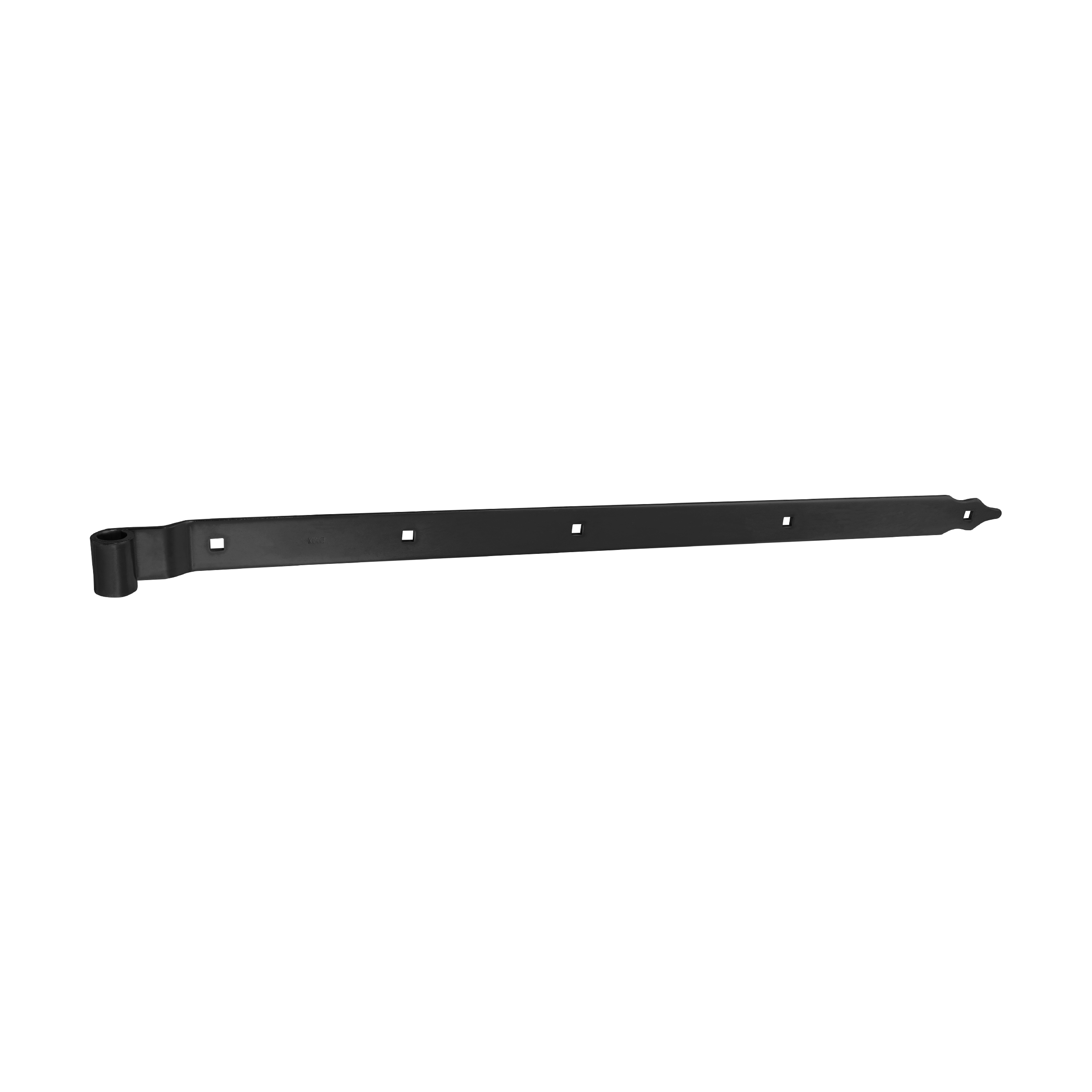 Gekröpftes Ladenband für Tore - ZPK | schwarz | 800 mm | fi 16 mm Versetztes Bandscharnier für ZPK-Tore, schwarz, 800 mm, Durchmesser 16 mm, 800 x 10 x 40 x 5,0 mm, S235-Baustahl.