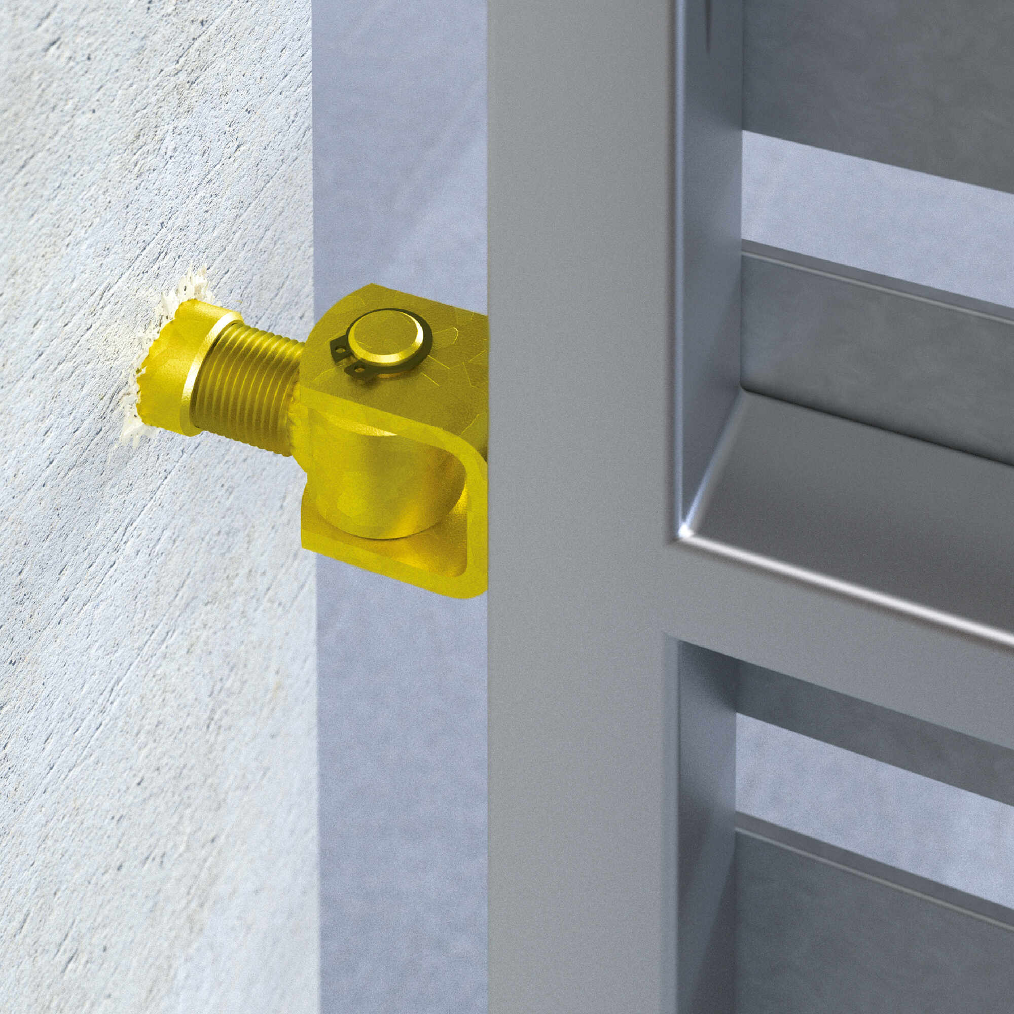 Verstellbares Scharnier zum Einmauern - ZRM 20 | verzinkt | M20 ZRM 20 verstellbares Wandscharnier, Gold, 160 mm, einbaufertig.