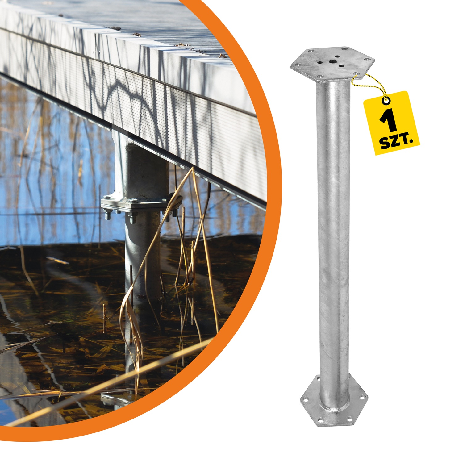 Przedłużenie podstawy PWM flansza prostokątna - PWB | 1000 mm