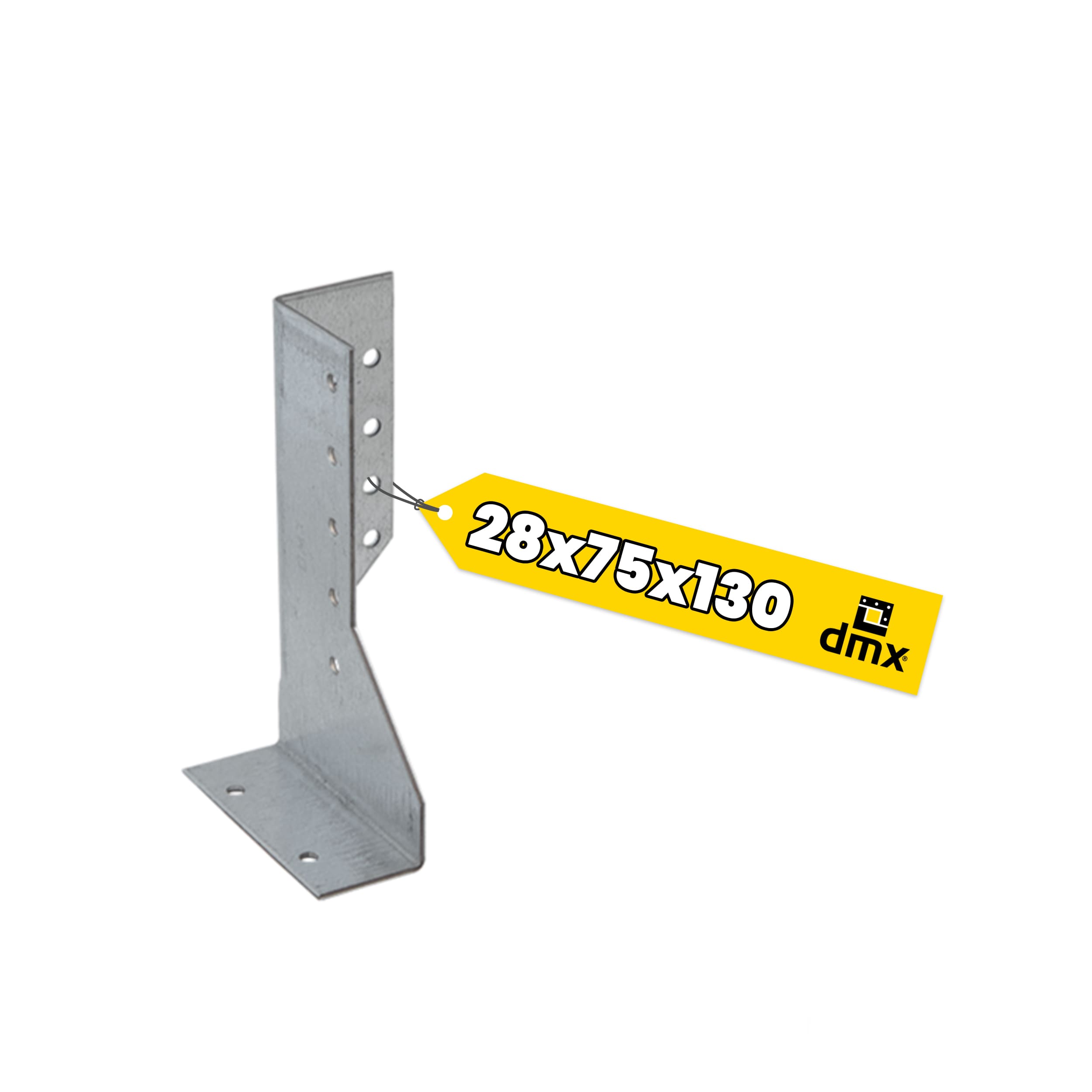 Wieszak belki dzielony prawy - WBD 130 P | 28x130x75 mm | Srebrny