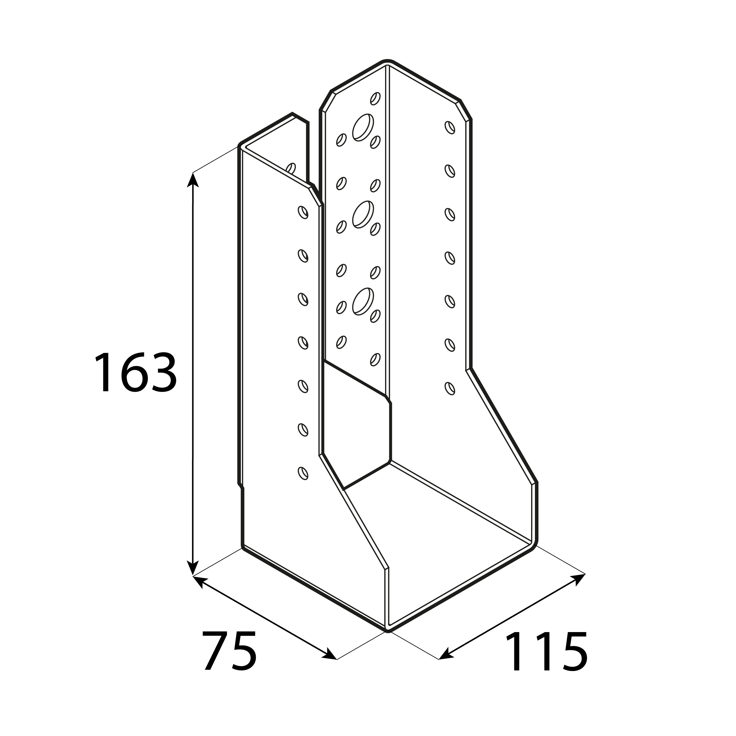 Wieszak belki uchwyt belki drewnianej zagięty - WBZ 33 | 115x163x75 mm | Srebrny Wieszak belki uchwyt belki drewnianej zagięty - WBZ 33 | 115x163x75 mm | Srebrny
