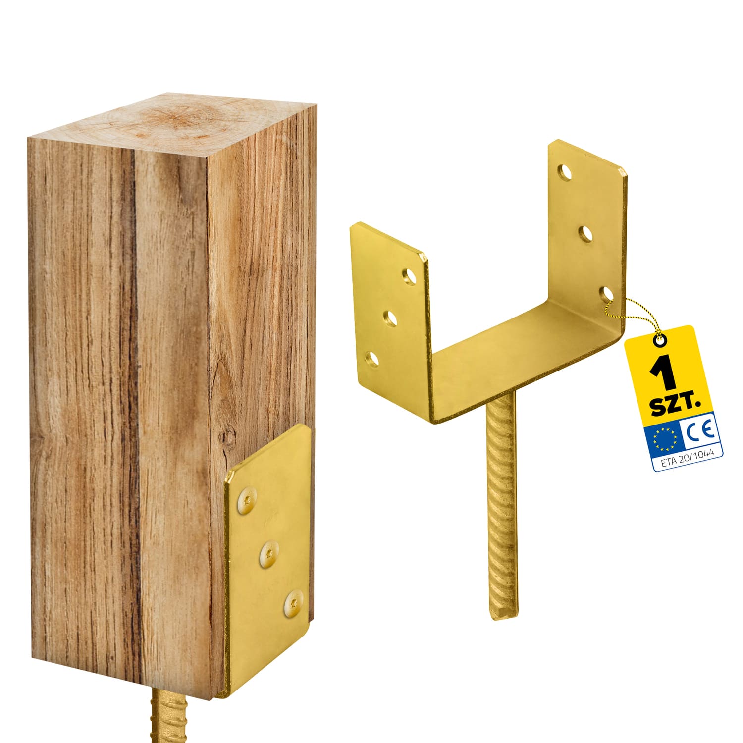 Podstawa słupa kotwa do betonu typ U - PS | 160 mm | Srebrny - Cynk galwaniczny Podstawa słupa kotwa do betonu typ U - PS | 160 mm | Srebrny - Cynk galwaniczny