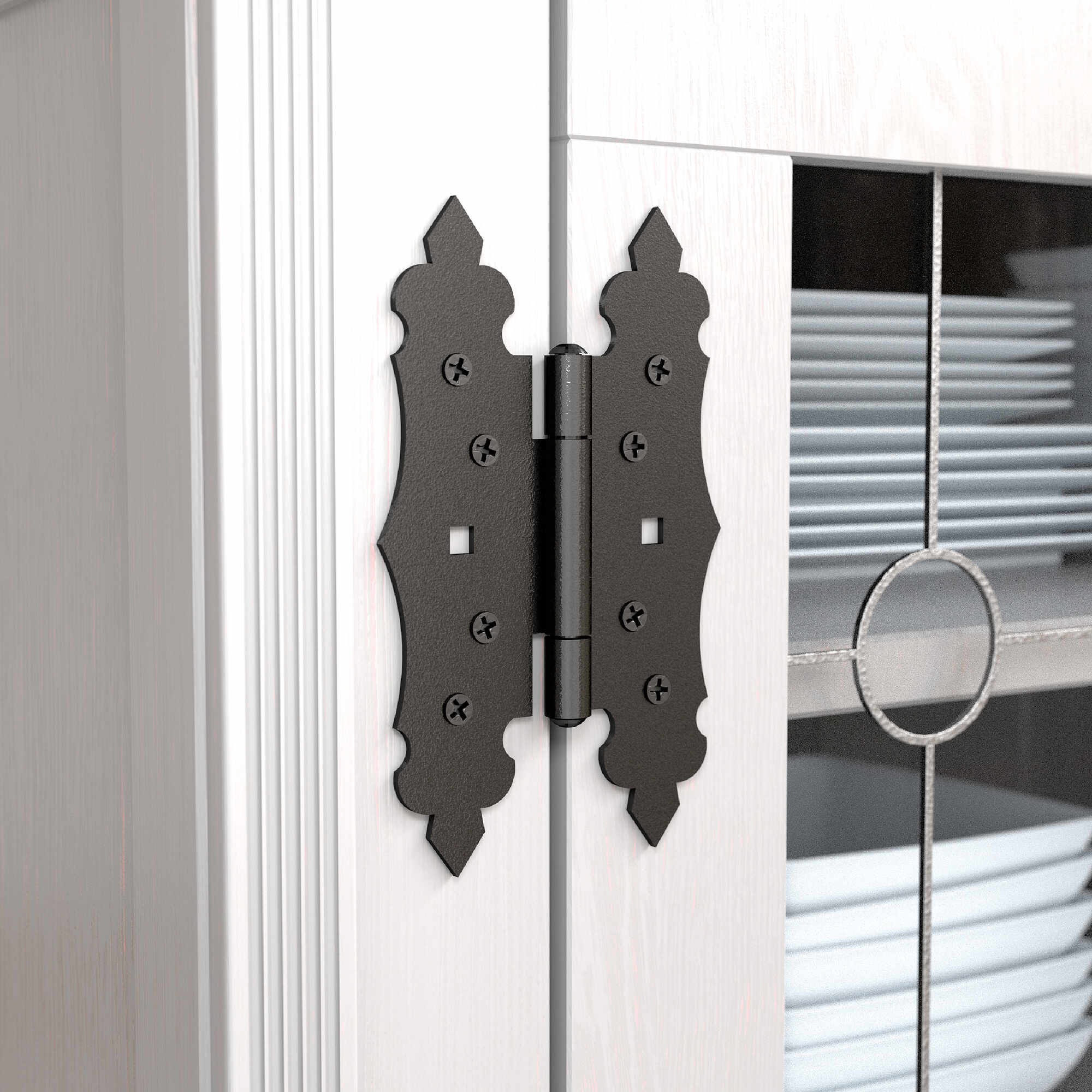 Zawias płaski ozdobny do furtki okiennic - ZOK 170 | 105 mm | Złoty | 170 mm