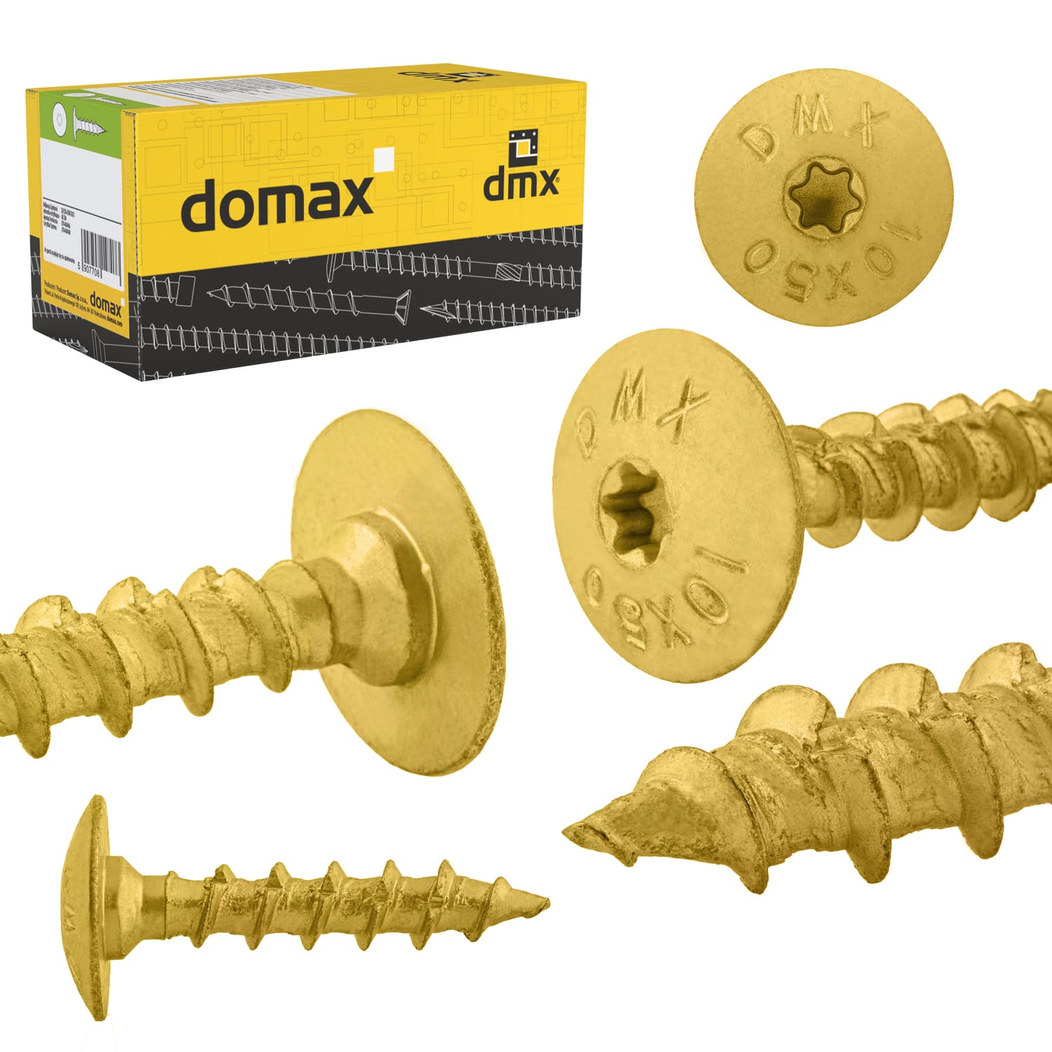Wkręty do architektury ogrodowej TORX - CTO | 8 x 50 mm | Złoty | 10 szt
