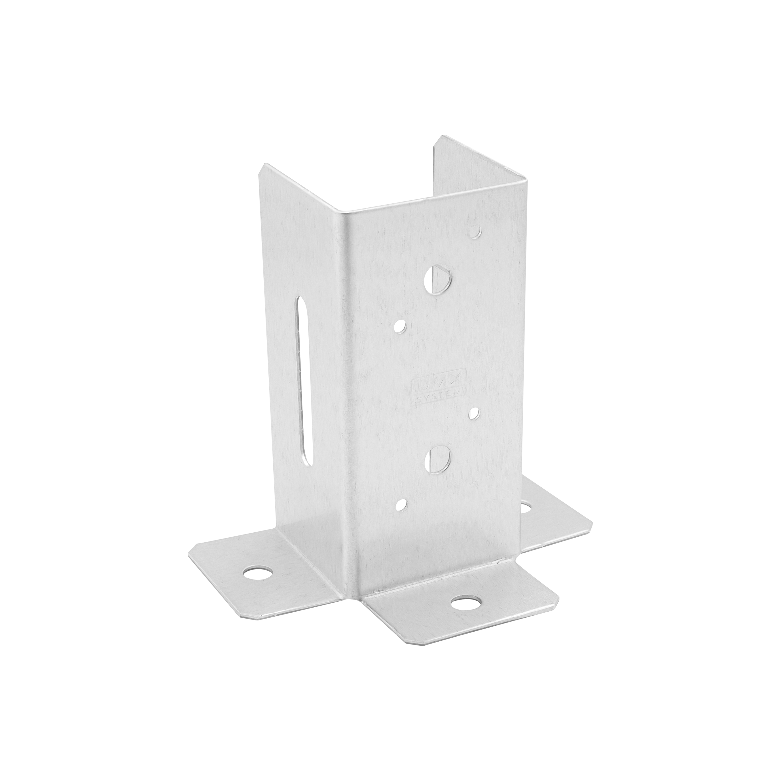 Pfostenträger zum aufdübeln Aufschraubhülse offen verstellbar - PSD DX | 70 mm | feuerverzinkt Pfostenfuß offener Schraubanker mit Verstellung PSD DX, 70 mm, silber, 71x154x67x2,0 mm.