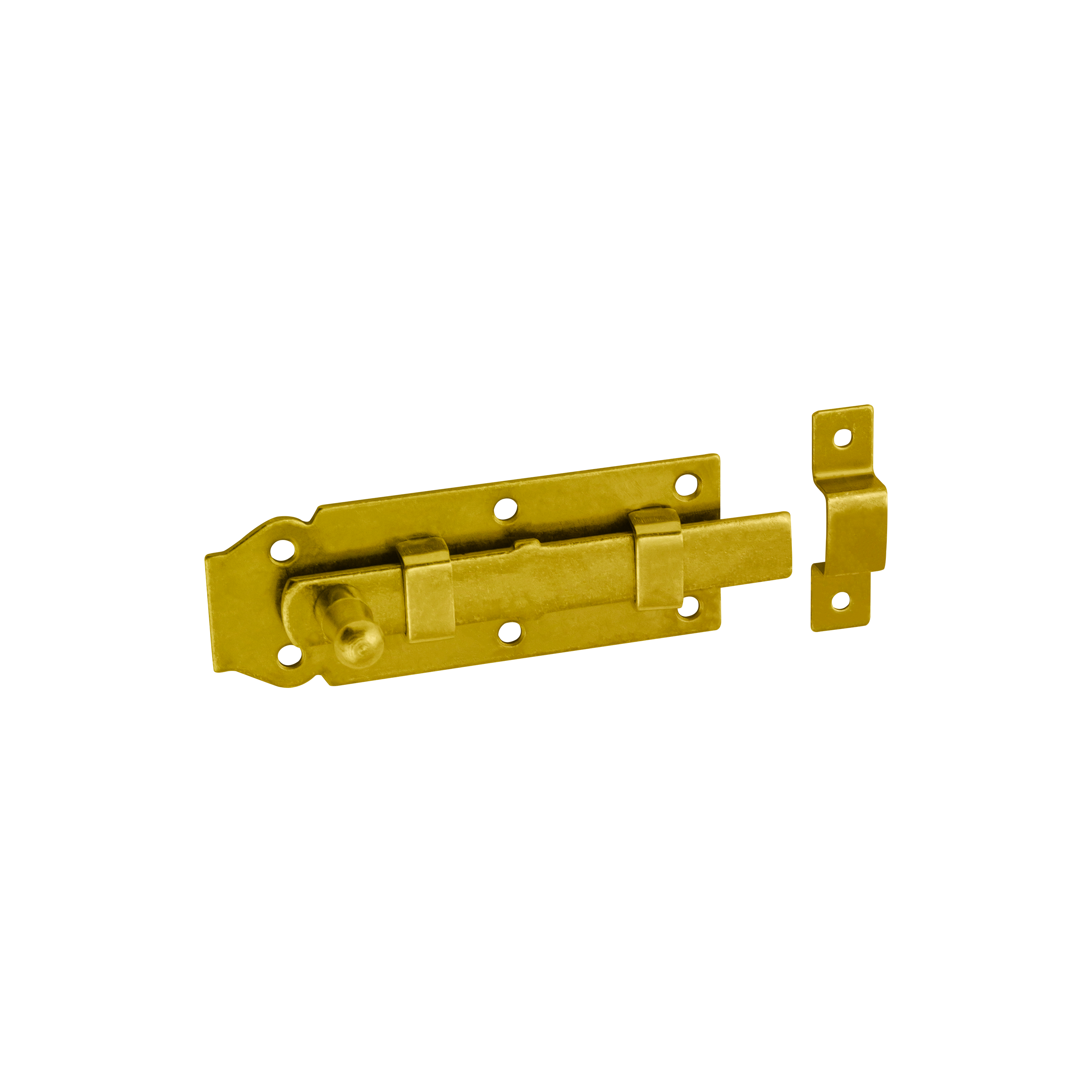 Schlossriegel mit geradem Riegel für Gartentore - W | verzinkt | 45 mm Riegel mit geradem Riegel B 120, 120 mm, gold, 120x45x6,0 mm.