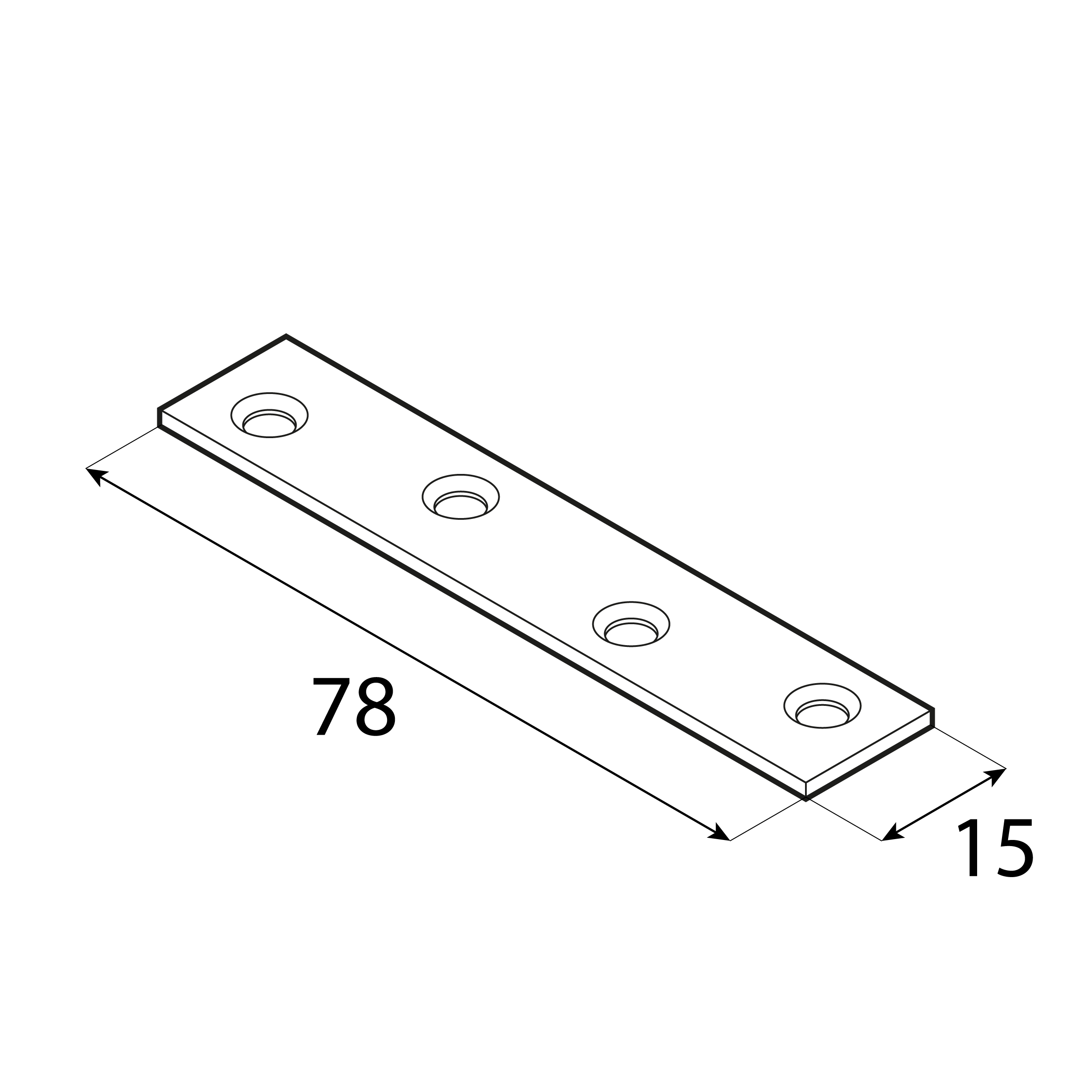 Flachverbinder schmal universal Lochplatte Verbindungsblech verzinkt - LW 100 | 98x15 mm | 50 Stück Schmaler Universal-Stahlverbinder LW 100, 98x15 mm, 50 Stk., 98x15x1,5 mm, DC01 Baustahl, silber.