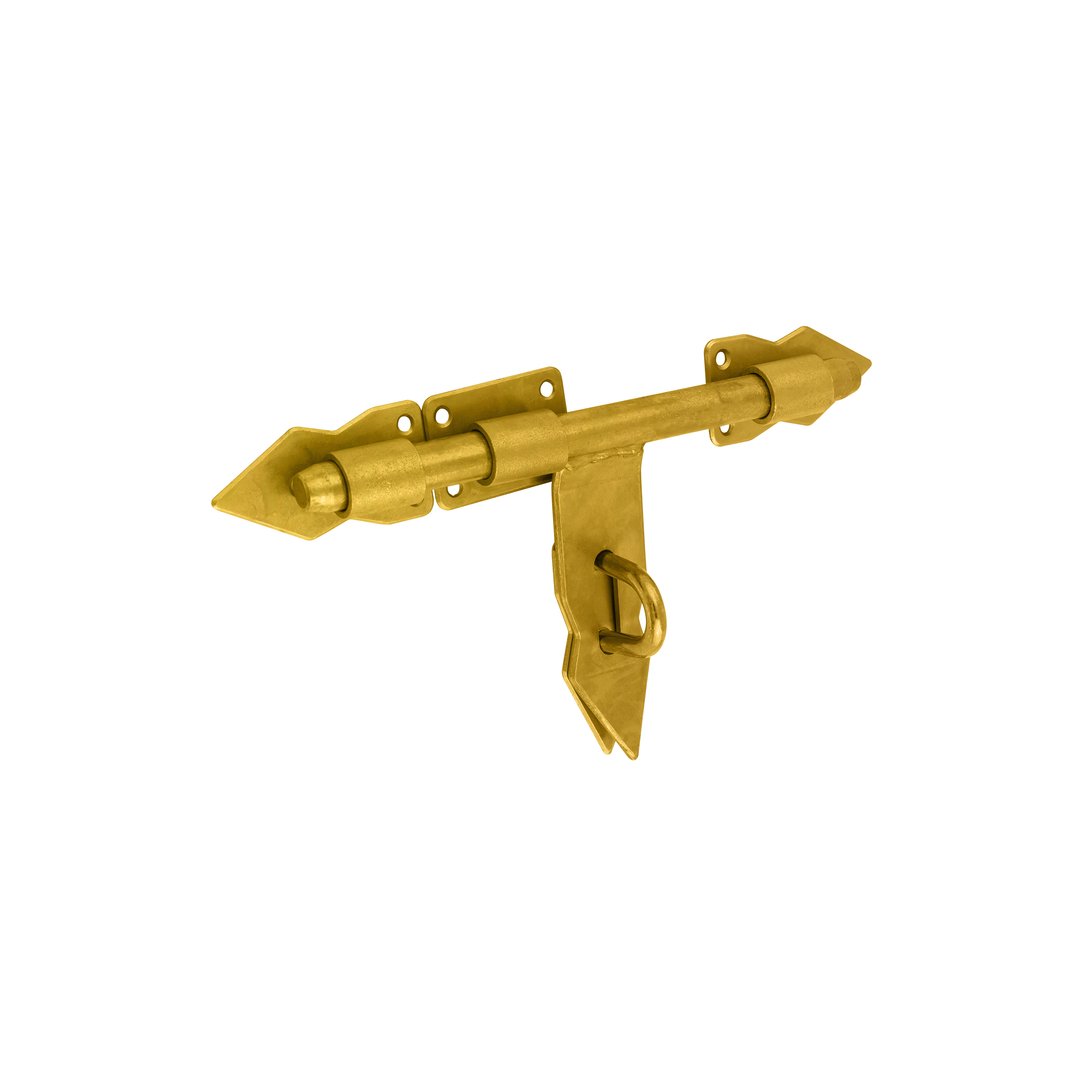 Schwerer Torriegel mit rundem Riegel für Tor und Gartentor - WCW | verzinkt | 250 mm Schwerer Riegel mit Rundriegel für WCW-Schlupftor, Gold, 250 mm, 250 x 40 mm, Baustahl S235.