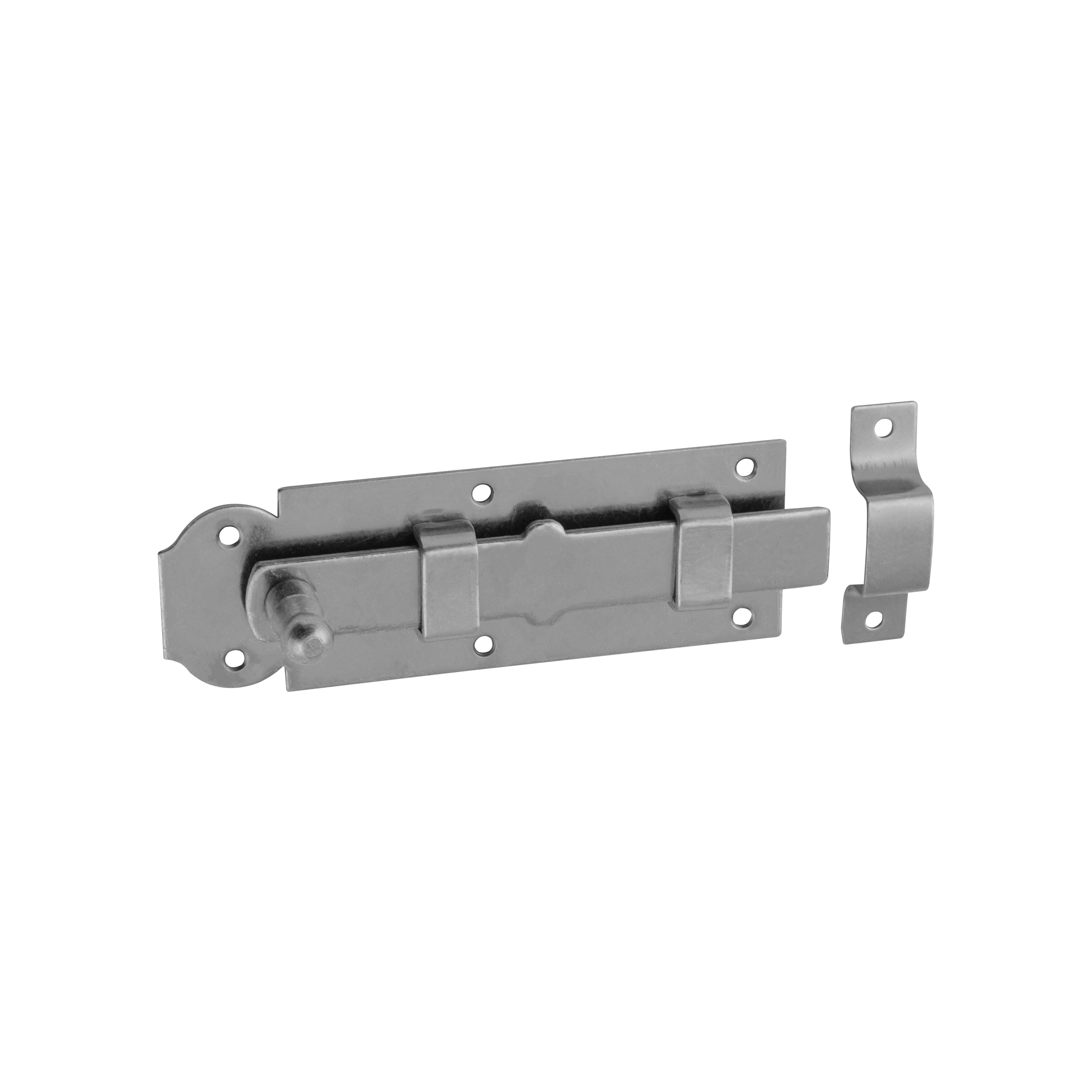 Riegel mit geradem Riegel B 160, 160 mm, silber, 160x55x5,0 mm, Baustahl DC01.