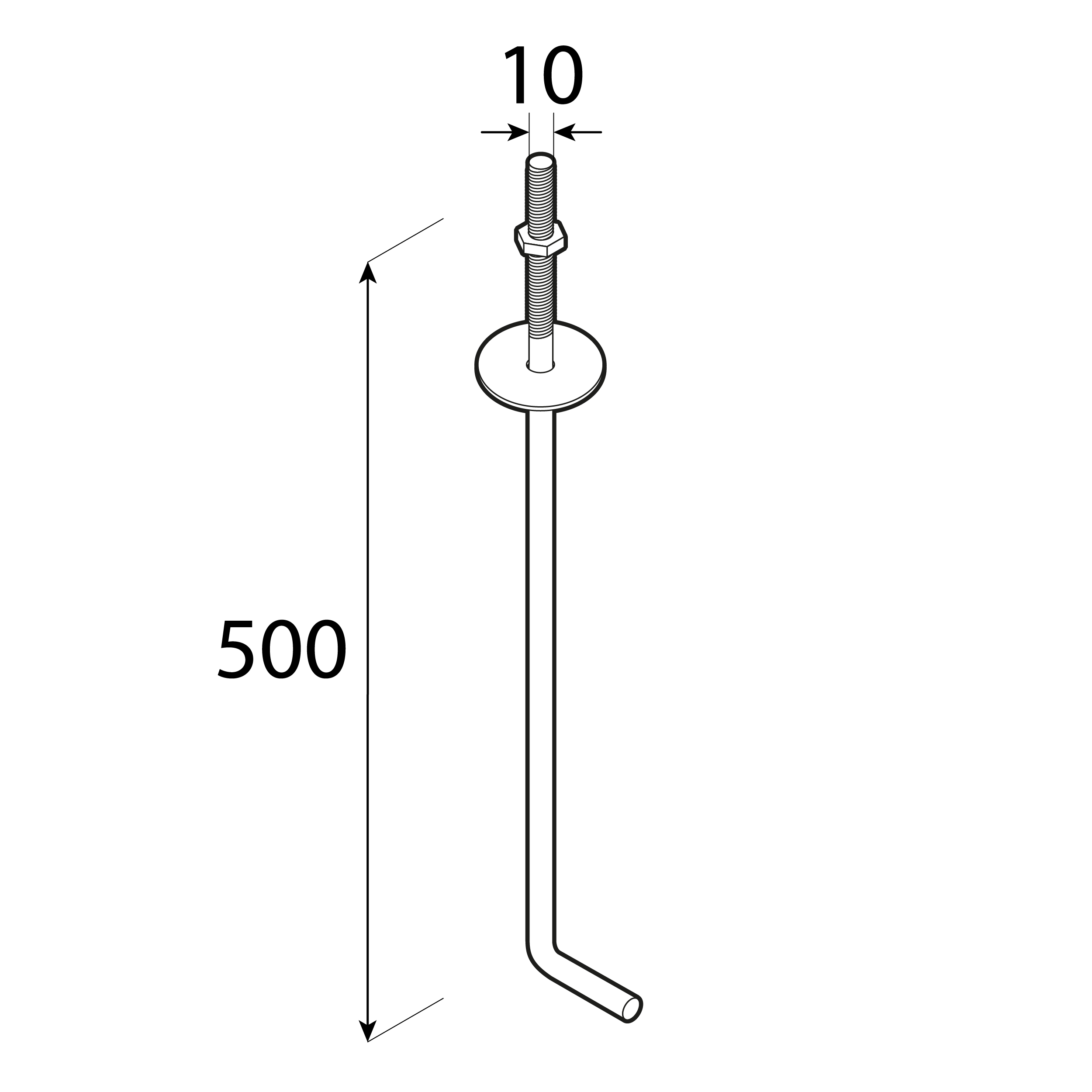 Kotwa budowlana do murłaty - SK 500 | 500 mm