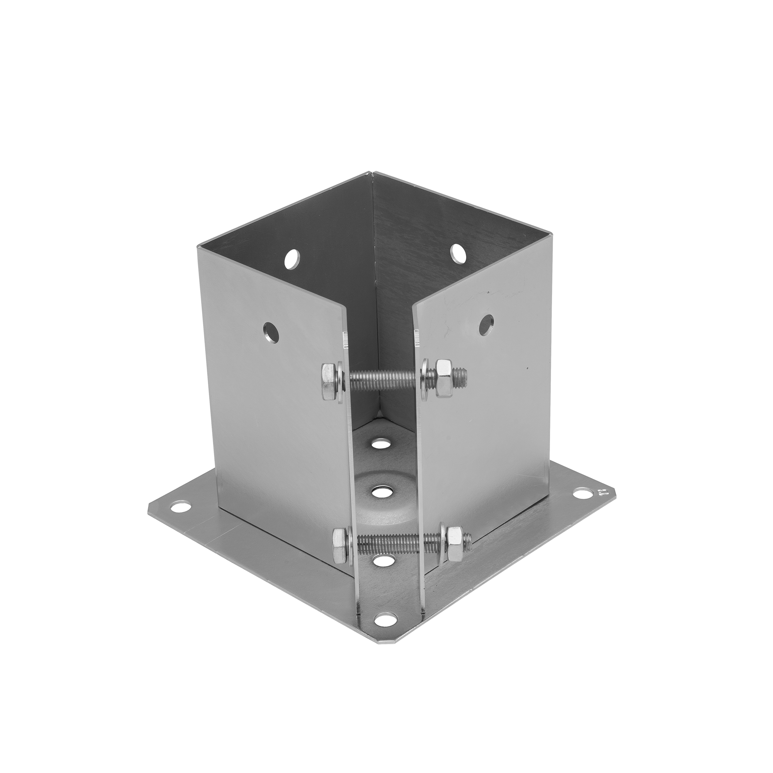 Podstawa słupa z podstawą prostokątną regulowana - PSPA | 120 mm | Srebrny Podstawa słupa z podstawą prostokątną regulowana - PSPA | 120 mm | Srebrny