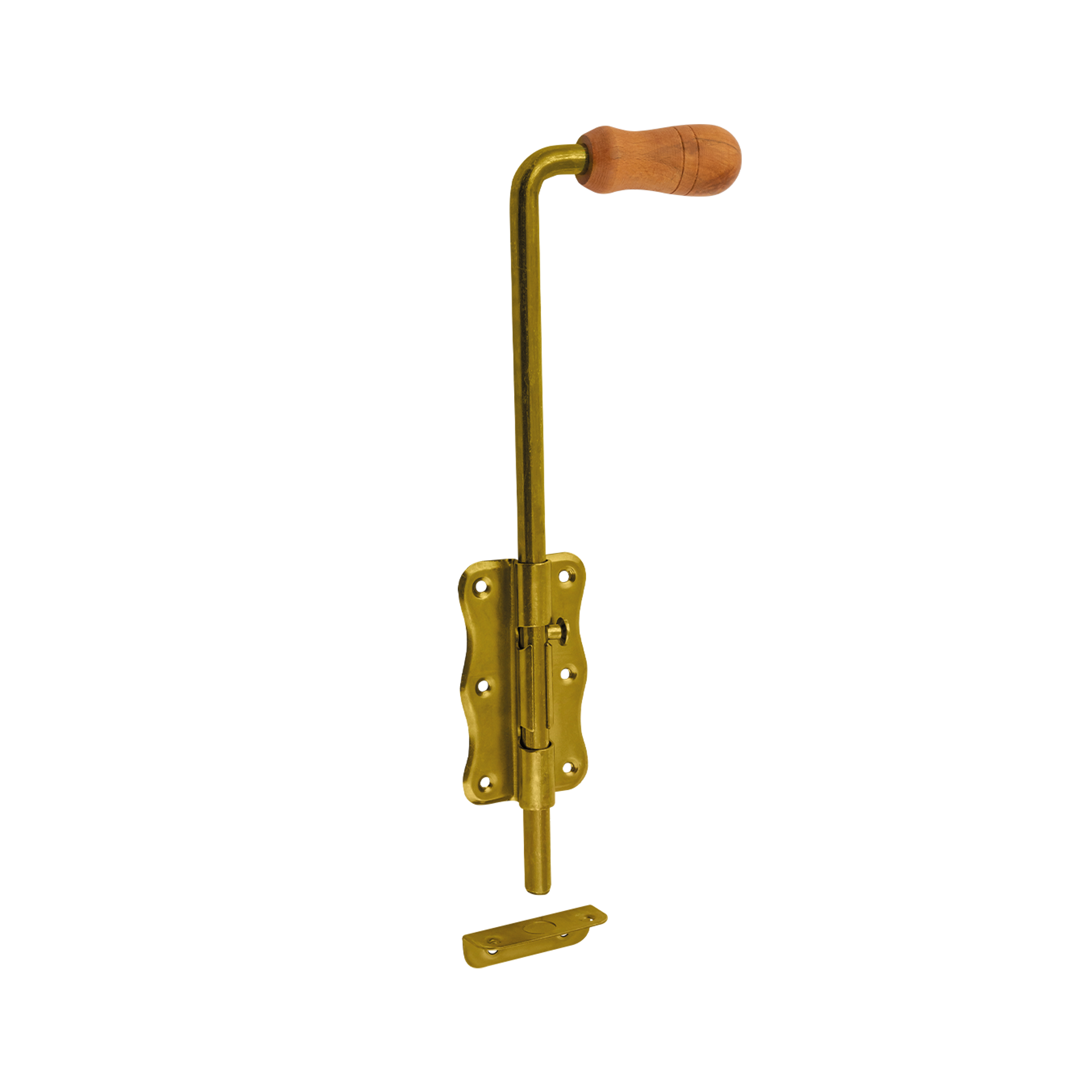Runder Torriegel für Tor und Gartentor Bolzenriegel - WRG | verzinkt | 350 mm Runder Riegelriegel für WRG-Torpforte, Gold, 350 mm, 120 x 60 x 1,3 mm, DC01-Baustahl.