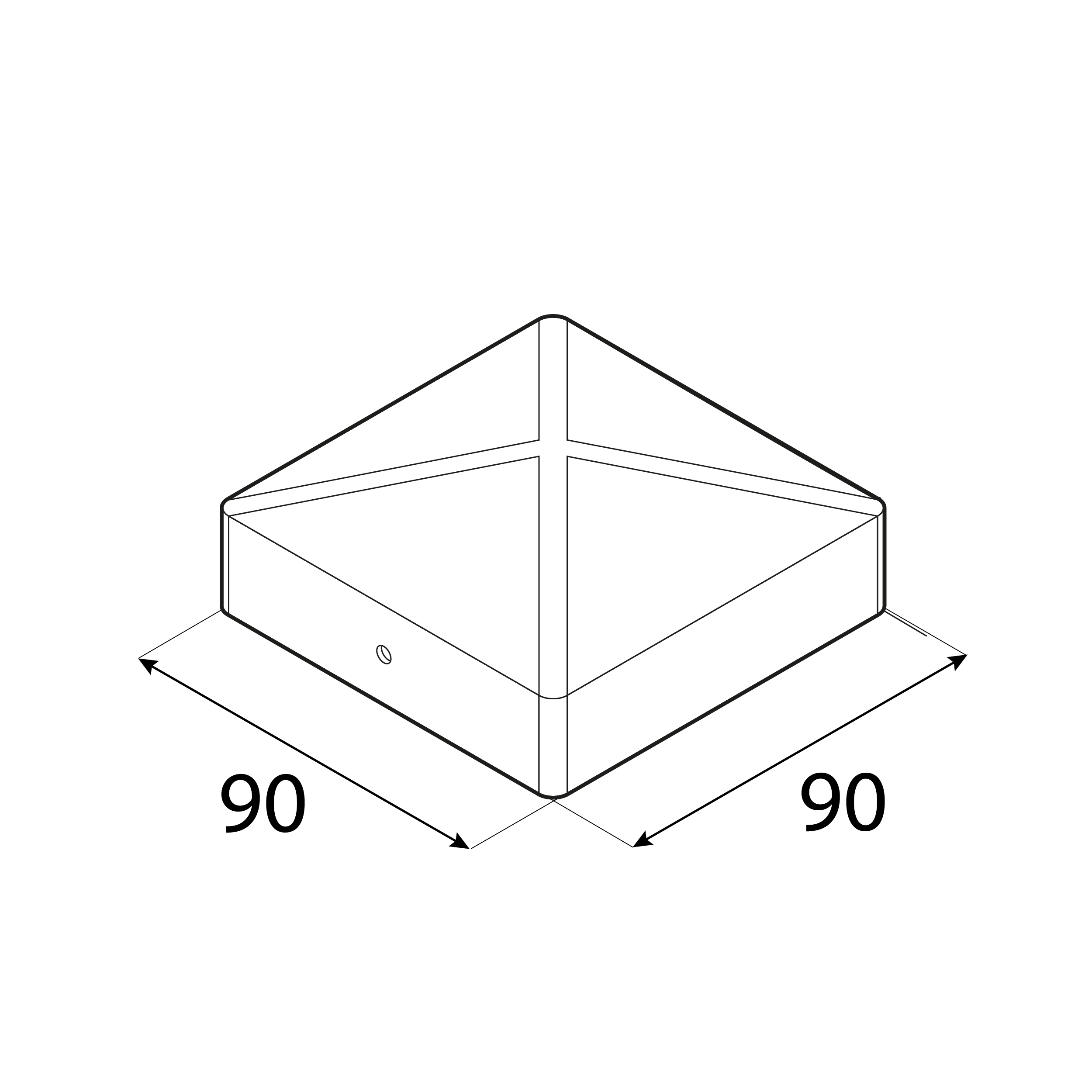 Daszek na słupek kwadratowy - DK | 90x90 mm | srebrny Daszek na słupek kwadratowy - DK | 90x90 mm | srebrny