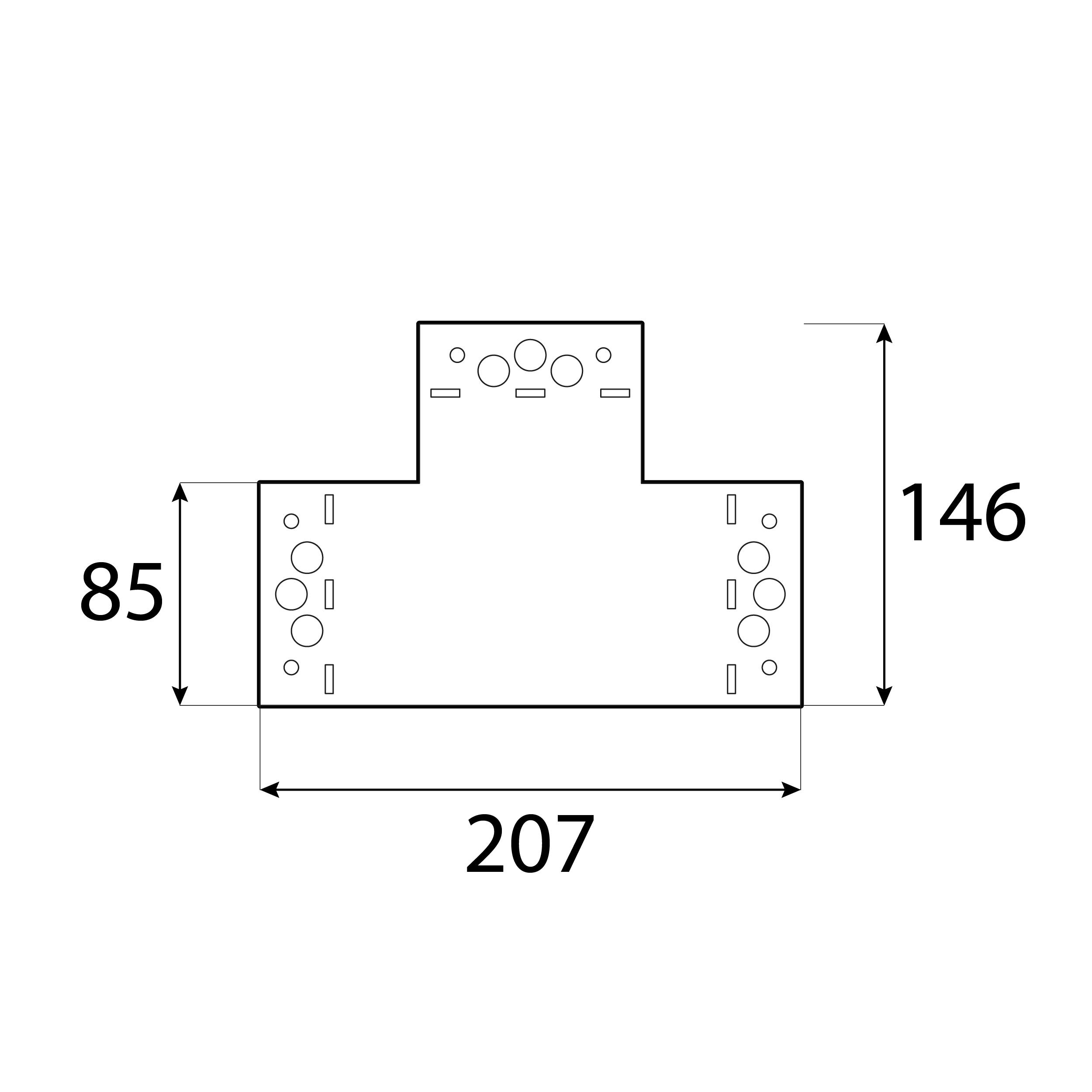 Dreiarmiger dekorativer Flachverbinder für Pergola - SDLPB 1 | 207x146x85 mm | schwarz Dreiarmiger dekorativer Flachverbinder für Pergolen SDLPB 1, 207x146x85 mm, schwarz, 207x146x85x2,5 mm, DX51D Baustahl 2.
