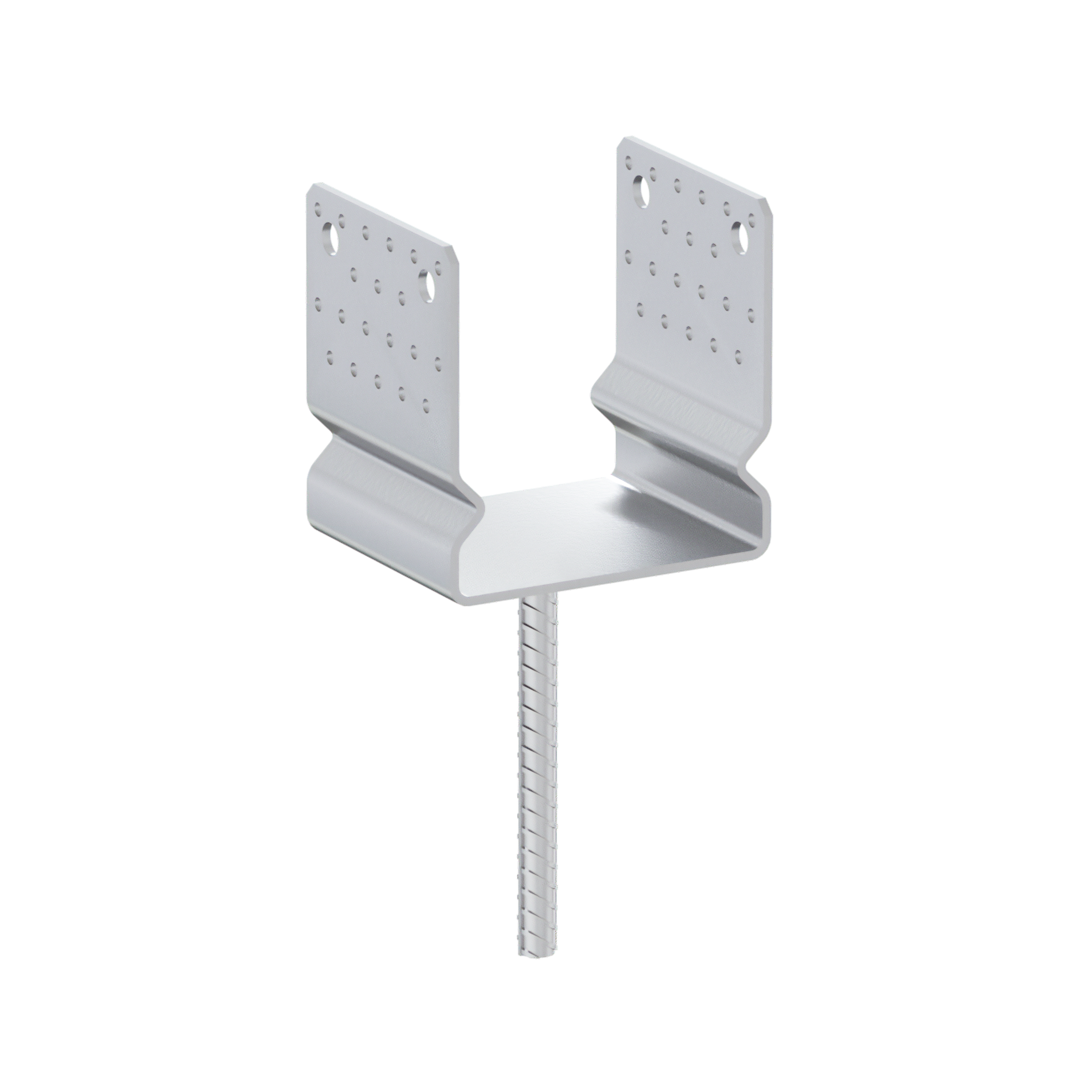 Podstawa słupa kotwa typ U wielopunktowa z siodełkiem - PSSZ | 140 mm Podstawa słupa kotwa typ U wielopunktowa z siodełkiem - PSSZ | 140 mm