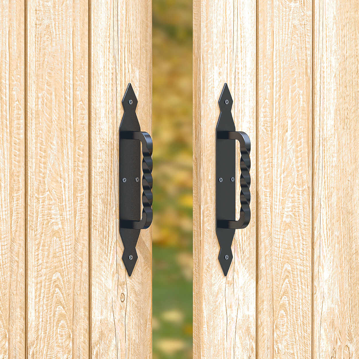 Uchwyt ozdobny metalowy do bramki furtki mebli - UZR | Czarny | 290 mm Uchwyt ozdobny metalowy do bramki furtki mebli - UZR | Czarny | 290 mm