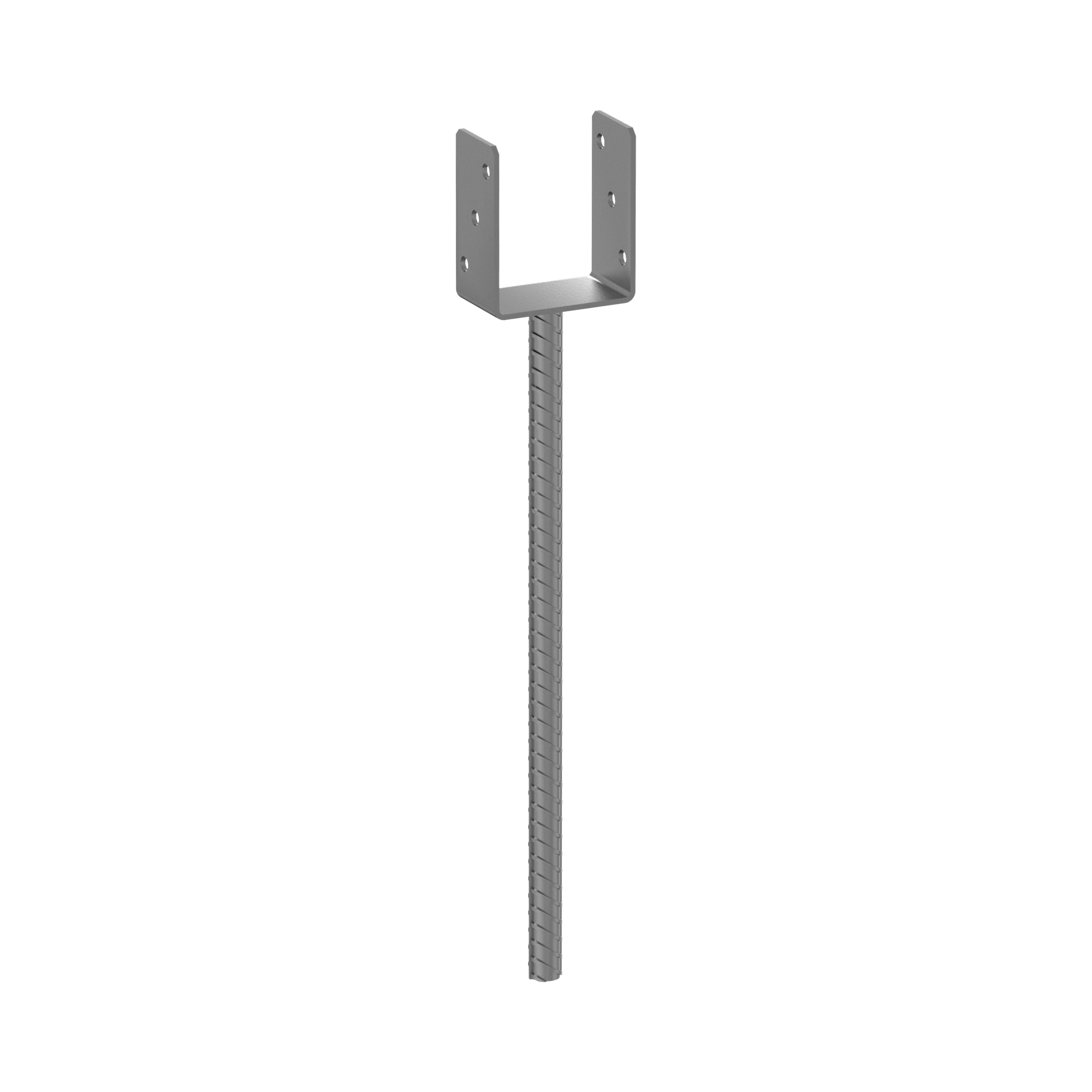 U Pfostenträger zum Einbetonieren 500 mm Stab Pfostenanker Stützen Betonanker - PS 500 | 100 mm | 624 mm | feuerverzinkt Säulenfuß-U-Anker mit langem Stab PS 500, 100 mm, 624 mm, 101x624x124x4,0 mm.