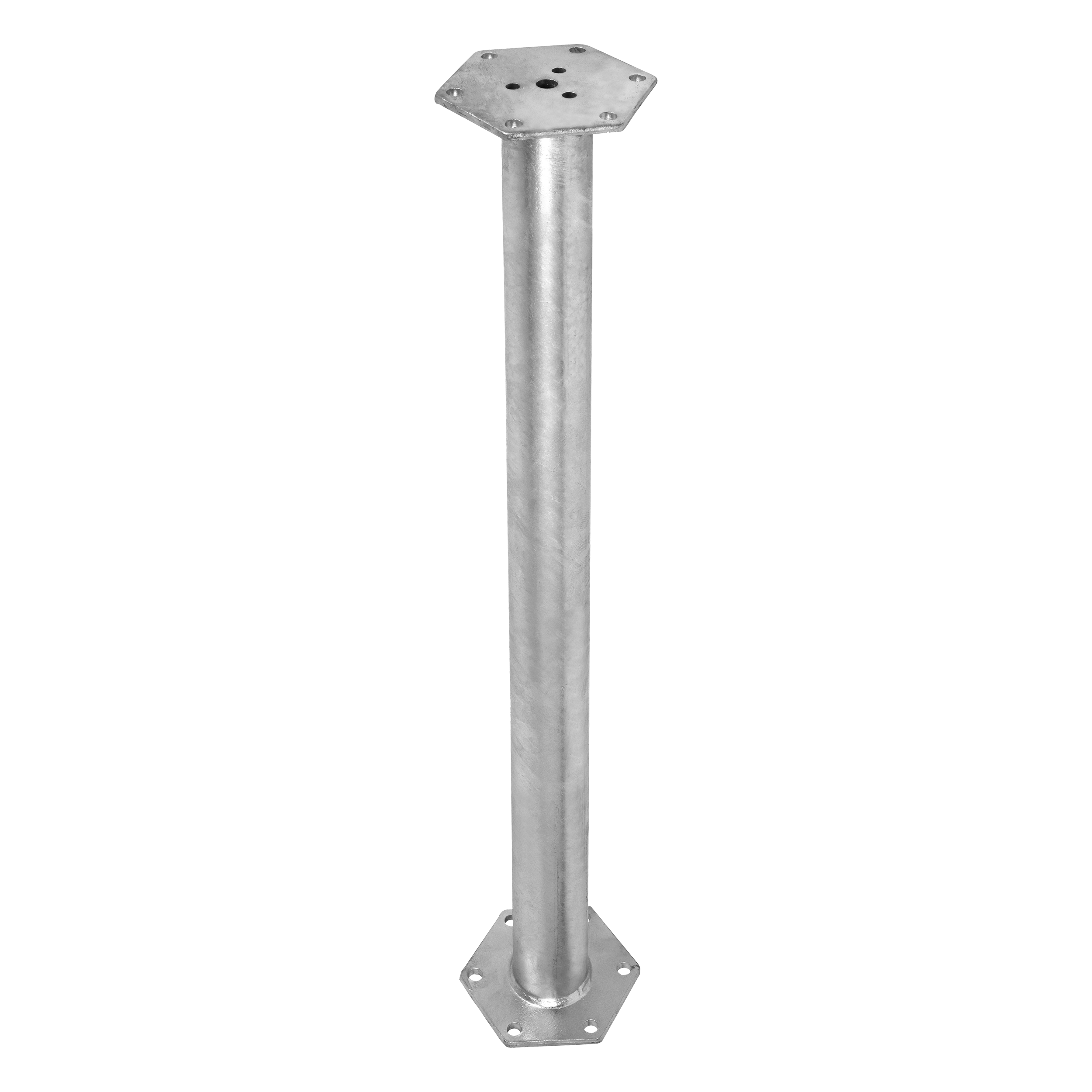 Verlängerung für PWM/PWF Bodenhülse sechseckiger Flansch - PWC | 1000 mm Basisverlängerung PWM/PWF, sechseckiger PWC-Flansch, 1000 mm, S235-Baustahl, silber, im Set enthalten.