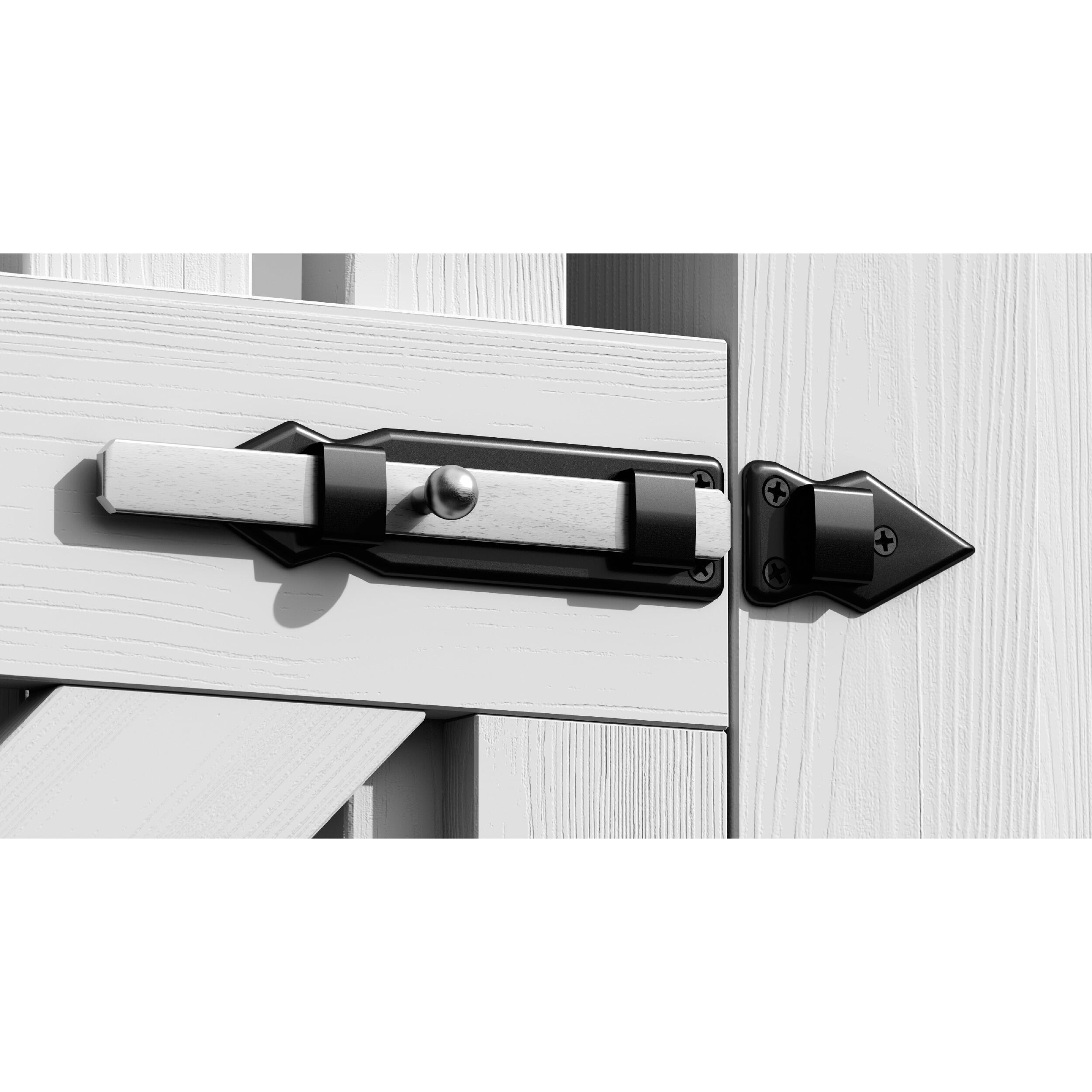 Zasuwka zamknięcie z ryglem prostym do furtek - WPS | Czarny | 300 mm Zasuwka zamknięcie z ryglem prostym do furtek - WPS | Czarny | 300 mm