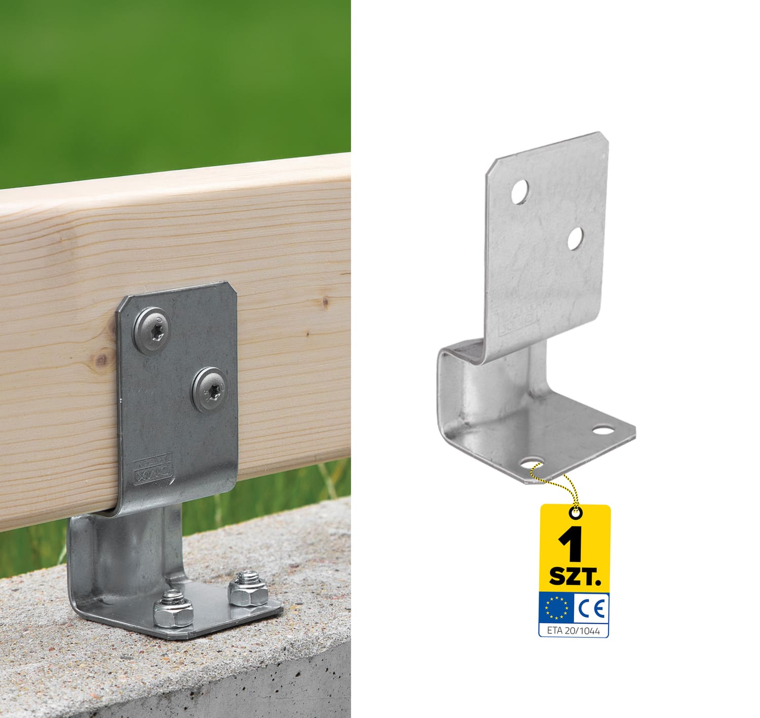 Podstawa słupa kotwa przykręcana typ L z odsadzeniem - PSK | 35-70 mm | Srebrny Podstawa słupa kotwa przykręcana typ L z odsadzeniem - PSK | 35-70 mm | Srebrny