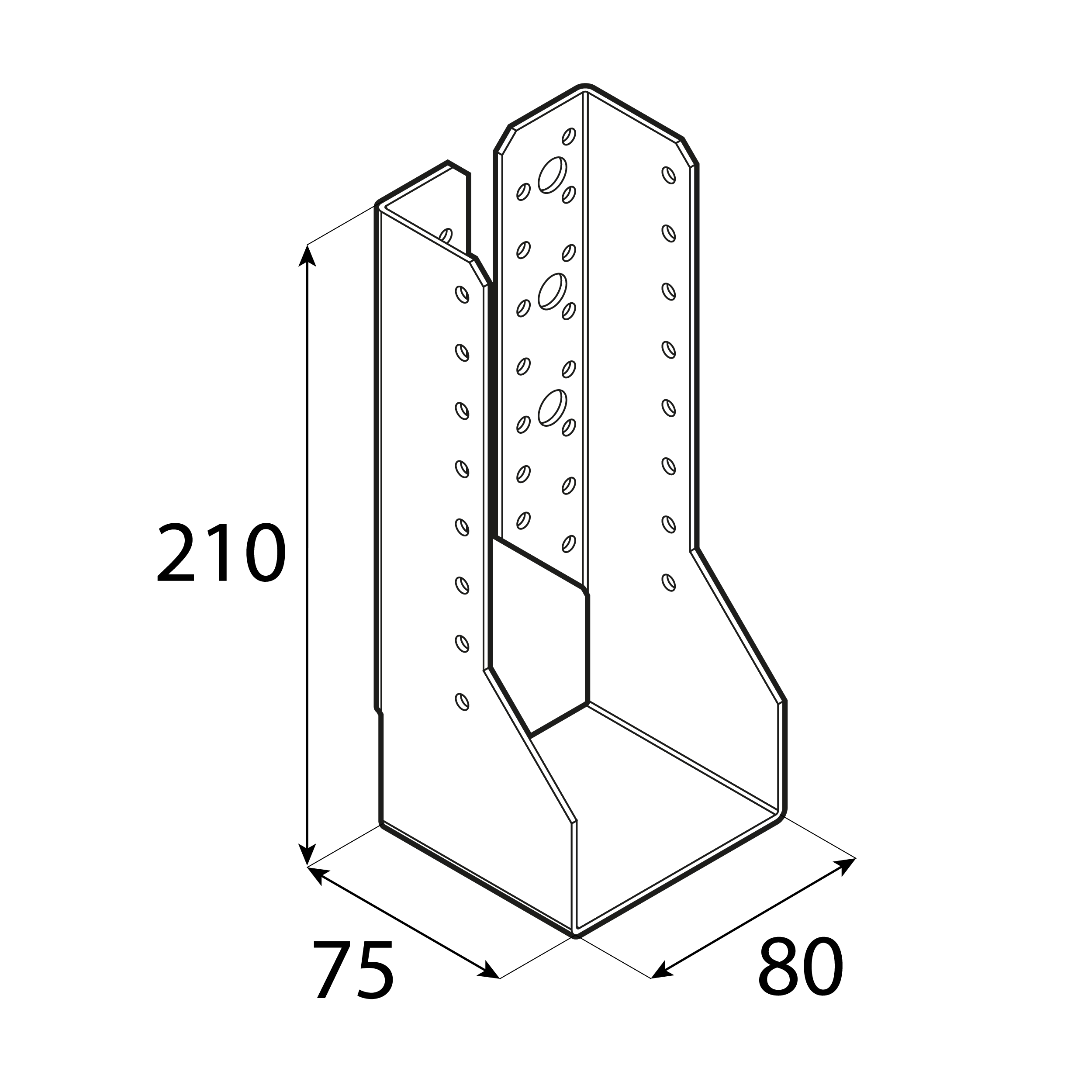 Wieszak belki uchwyt belki drewnianej zagięty - WBZ 29 | 80x210x75 mm | Srebrny Wieszak belki uchwyt belki drewnianej zagięty - WBZ 29 | 80x210x75 mm | Srebrny