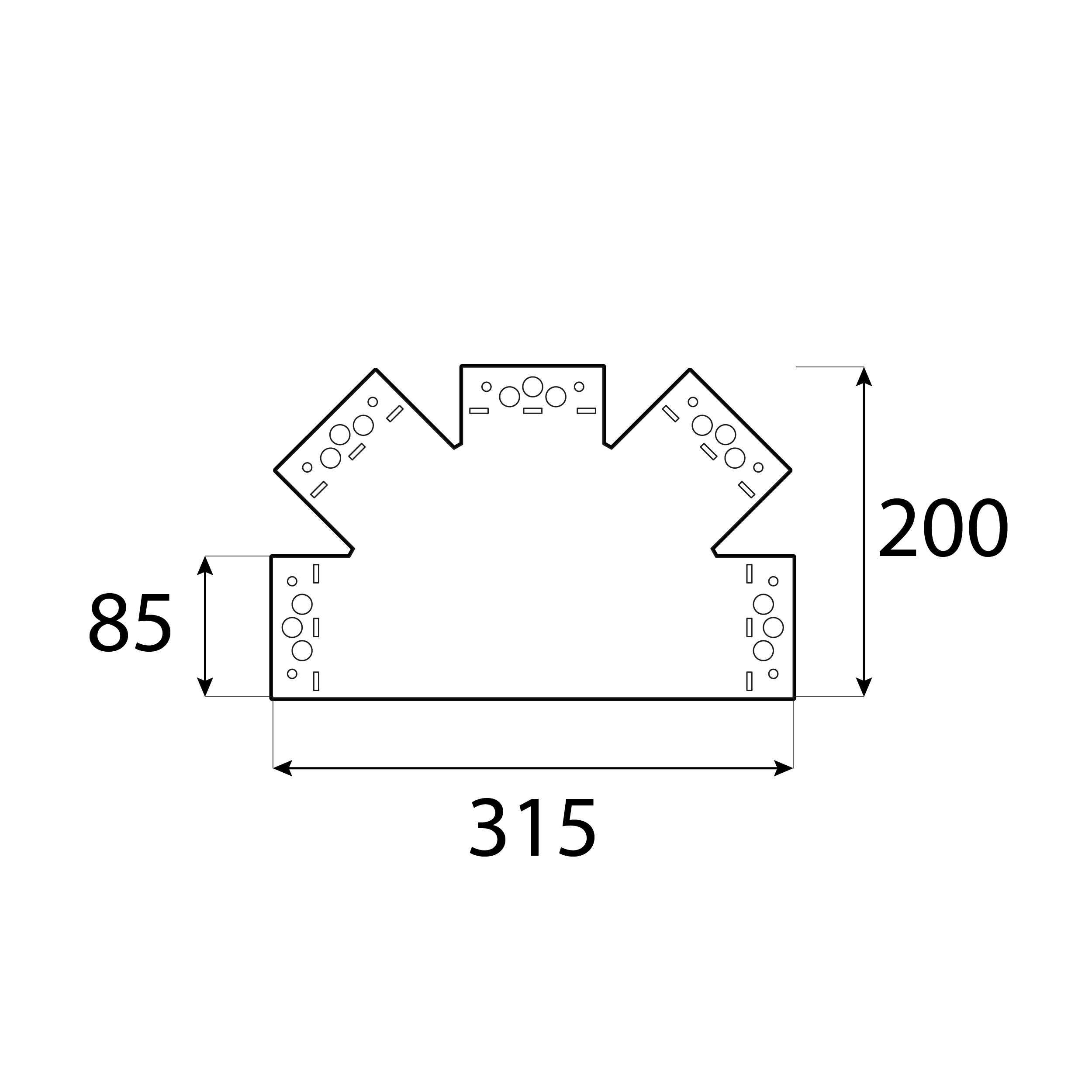 Fünfarmiger dekorativer Flachverbinder für Pergola - SDLPC 1 | 315x200x85 mm | schwarz Fünfarmiger dekorativer Flachverbinder für Pergola SDLPC 1, 315x200x85 mm, schwarz, 315x200x85x2,5 mm, DX51D-Baustahl, Schuss 2.