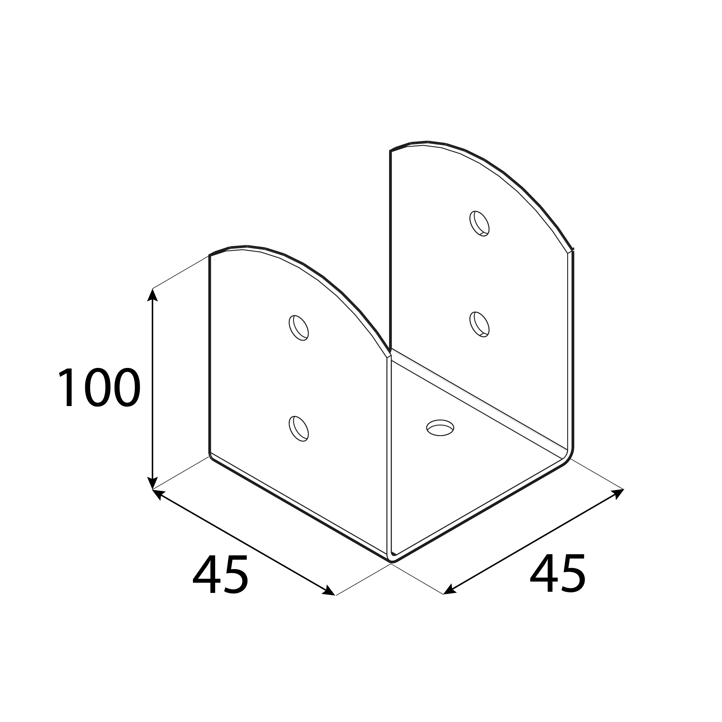 Podstawa słupa kotwa przykręcana do betonu typ U lekka - PSOL | 45 mm | Srebrny