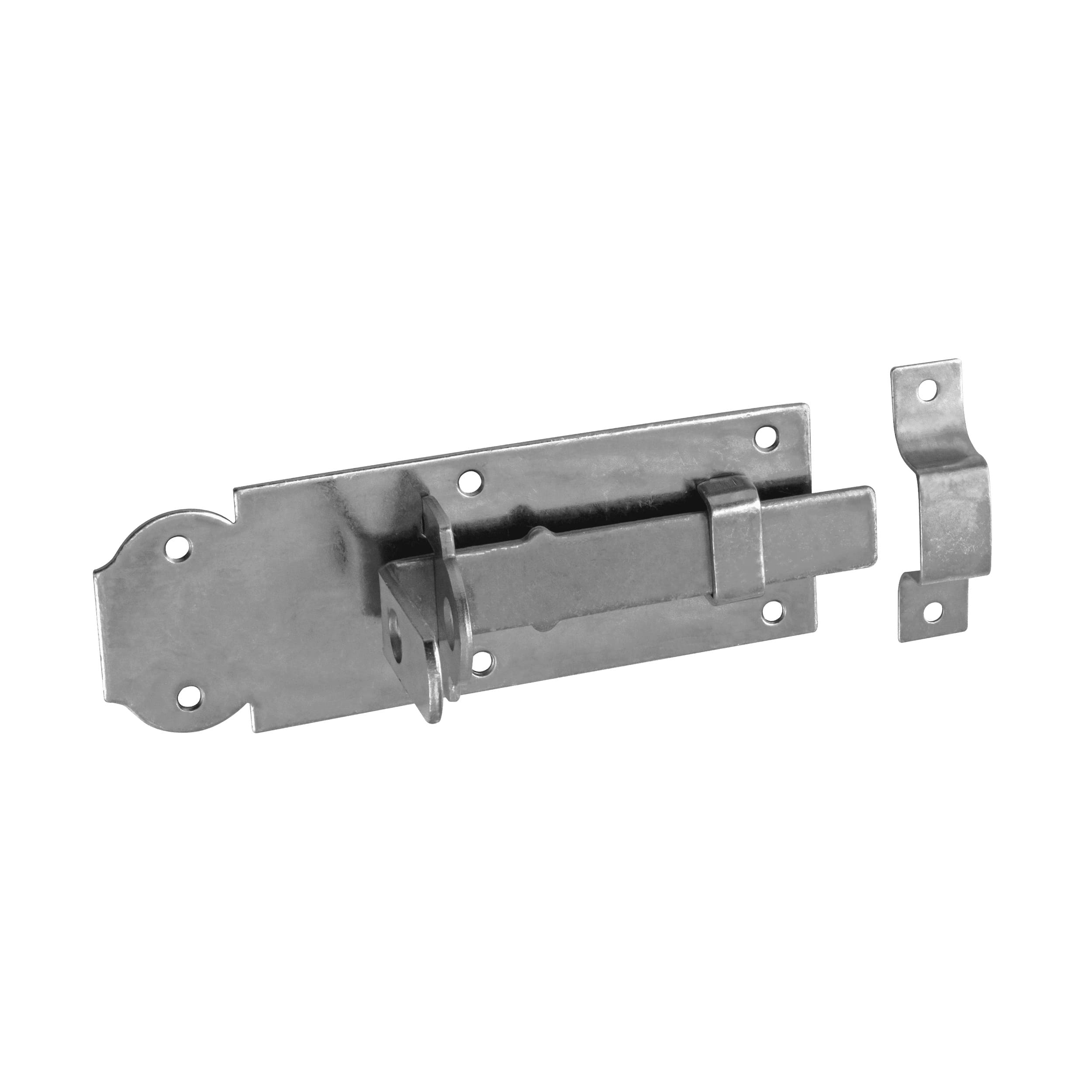Abschließbarer Schlossriegel mit geradem Riegel für Gartentore - WZP | silber | 55 mm Riegelschloss mit geradem Riegel für WZP-Tore, silber, 160 mm, 160x55x6,0 mm, DC01 2 Baustahl.