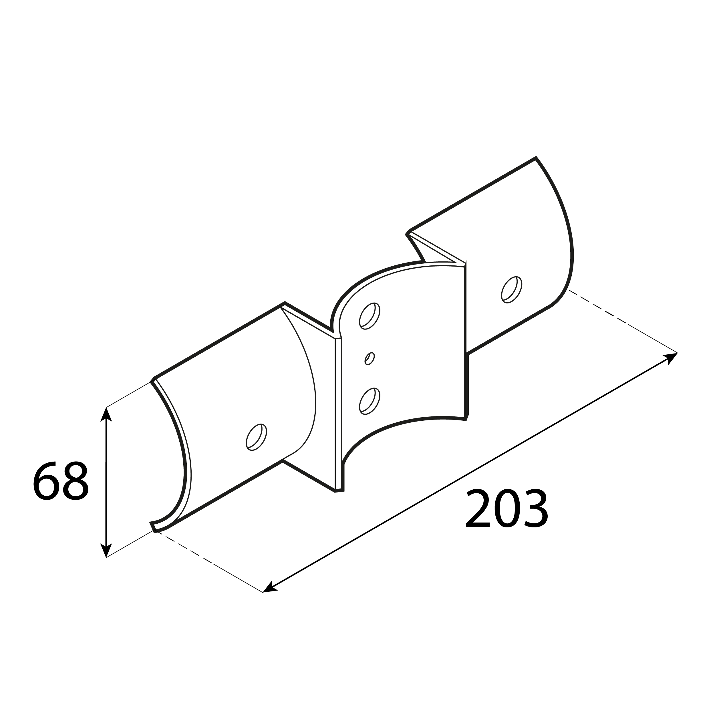 Rundholzverbinder Rundbalkenverbinder Pfostenträger Holzverbinder - LBO 1 | 68x203 mm | Gold Rundträgerverbinder fi 80-100 LBO 1, 68x203 mm, Gold, 203x68x2,5 mm, DC01 Baustahl.