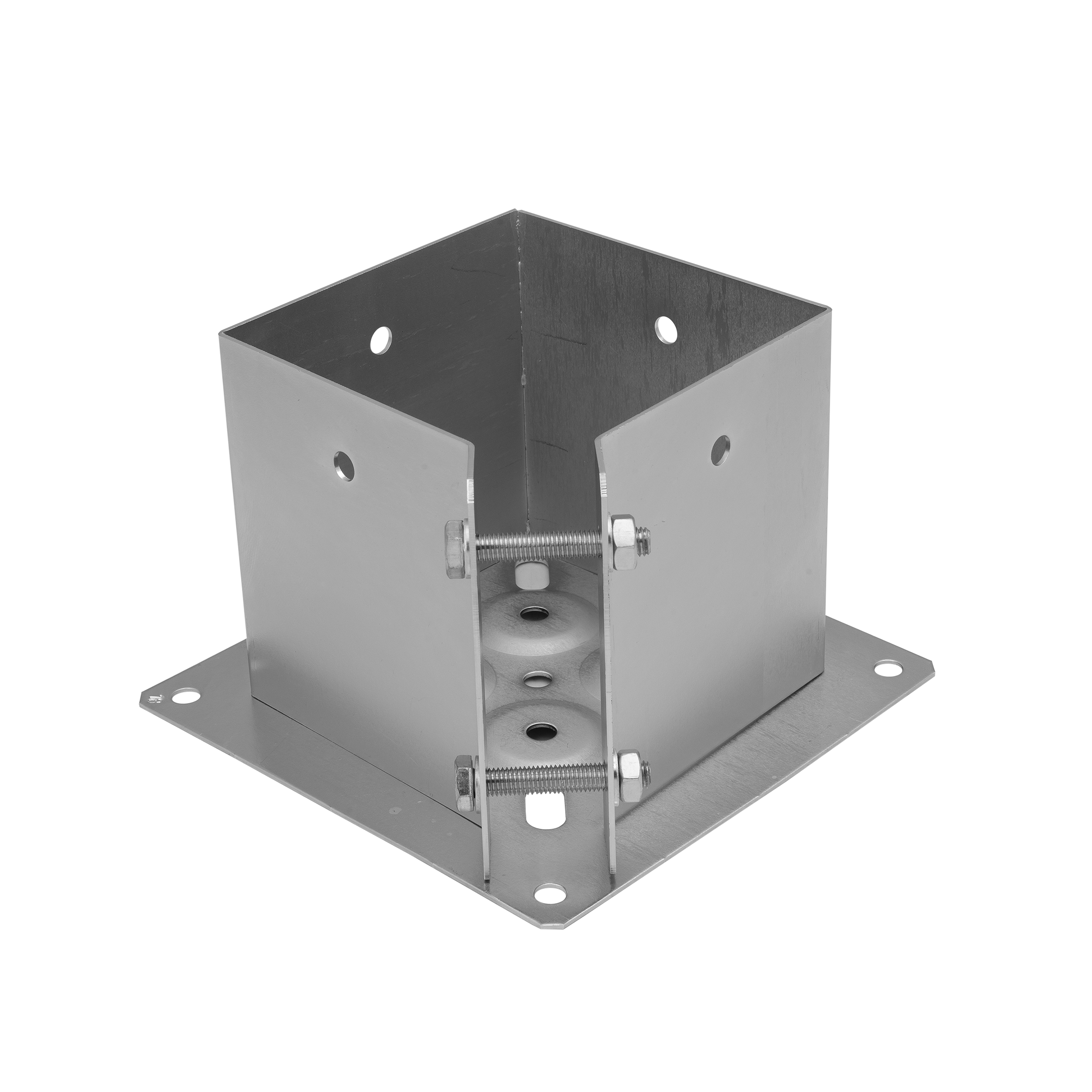 Podstawa słupa z podstawą prostokątną regulowana - PSPA | 150 mm | Srebrny Podstawa słupa z podstawą prostokątną regulowana - PSPA | 150 mm | Srebrny