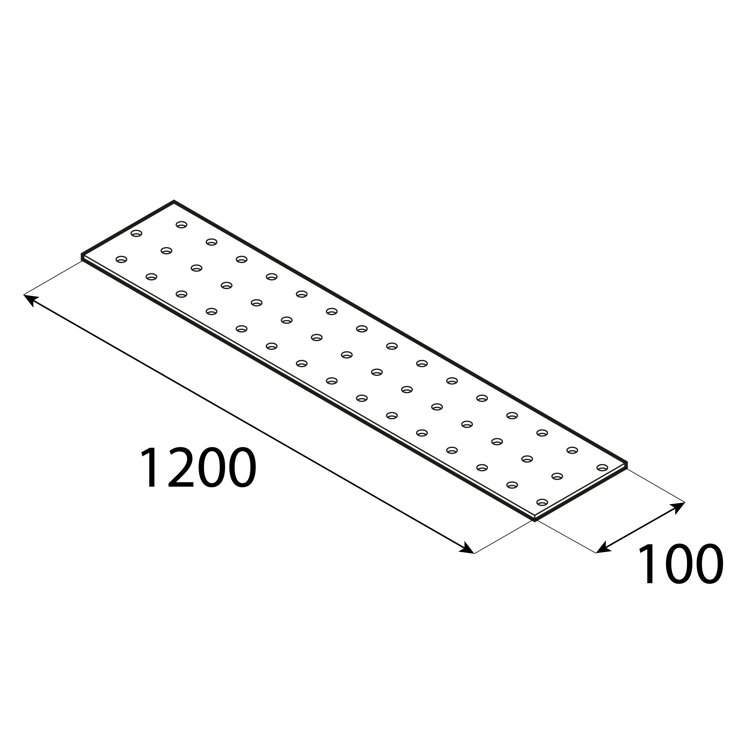 Płytka perforowana płaskownik - PP 94 | 1200x100 mm | 2 mm Płytka perforowana płaskownik - PP 94 | 1200x100 mm | 2 mm