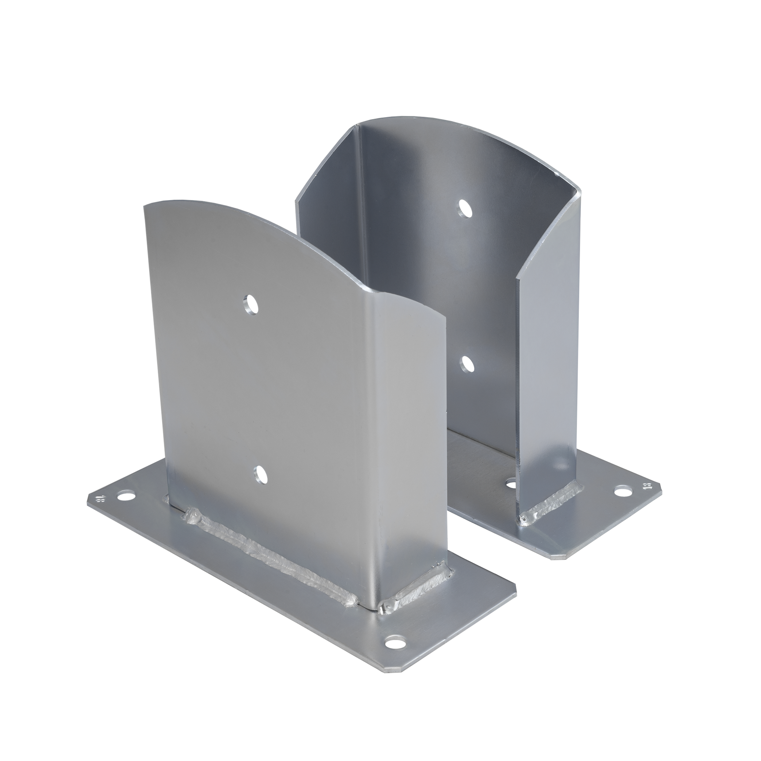 Pfostenträger zum aufdübeln Aufschraubhülse geteilt mit rechteckiger Grundplatte - PSD | 160 mm | verzinkt Säulenfuß-Spaltanker mit rechteckiger Basis PSD, 160 mm, silber, 161x200x3,0 mm 2.