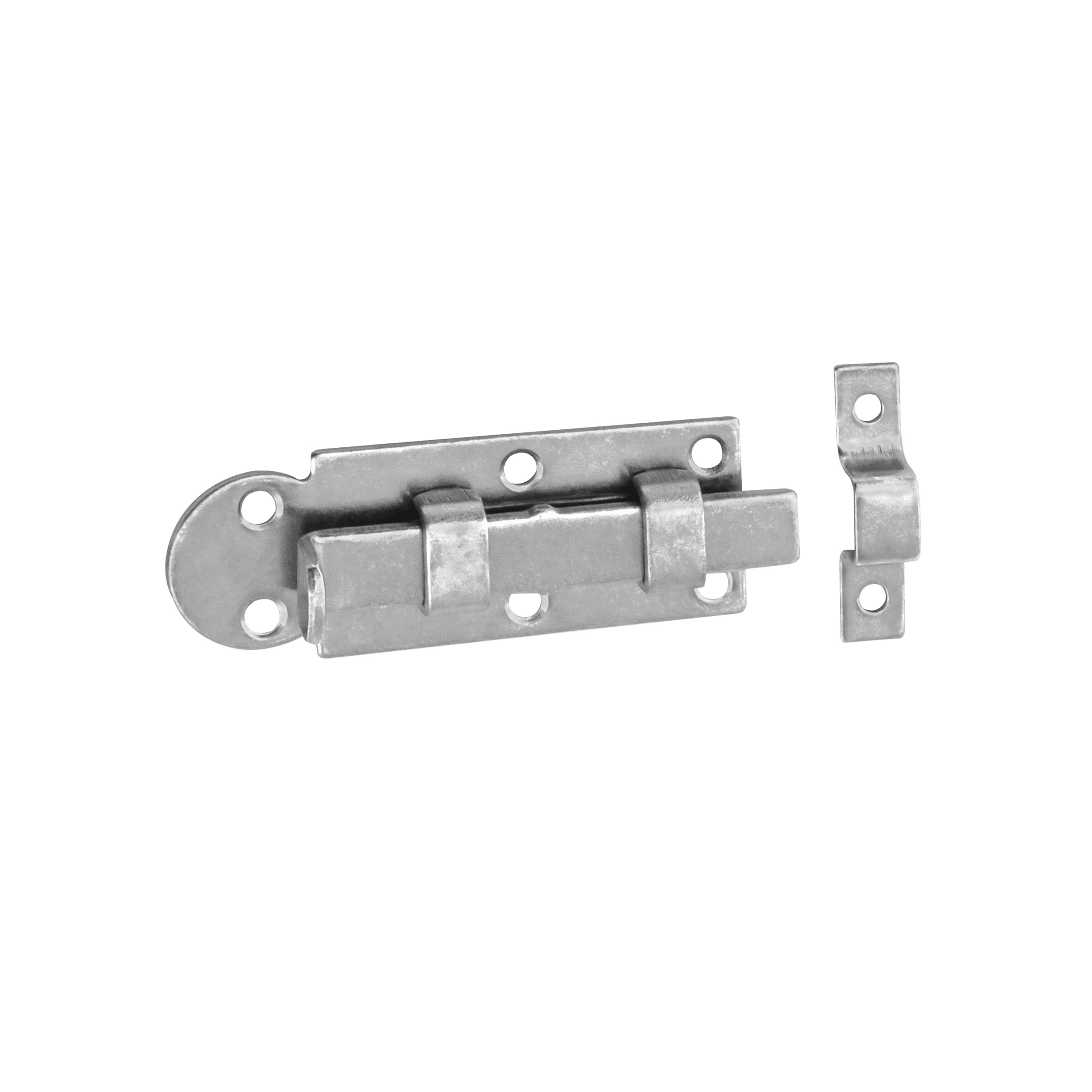 Abschließbarer Schlossriegel mit geradem Riegel für Gartentore - WZP | silber | 30 mm Riegelschloss mit geradem Riegel für WZP-Tore, silber, 80 mm, 80x30x3,0 mm, DC01 2 Baustahl.