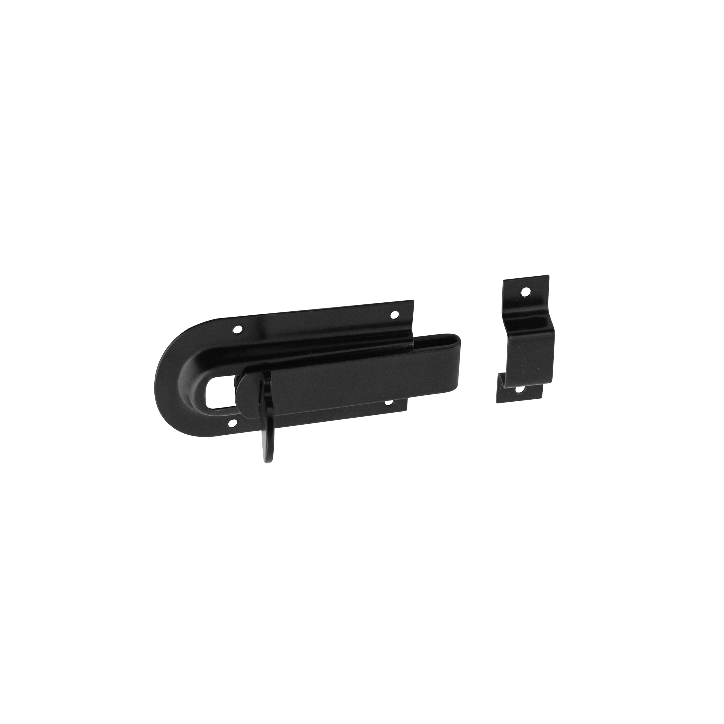 Schlossriegel mit geradem Riegel für Gartentore schwarz - WZD | schwarz | 46 mm Verriegelungsbolzen mit geradem Riegel für Tore, schwarz WZD, schwarz, 100 mm, 100x46x1,0 mm, Baustahl DC01.