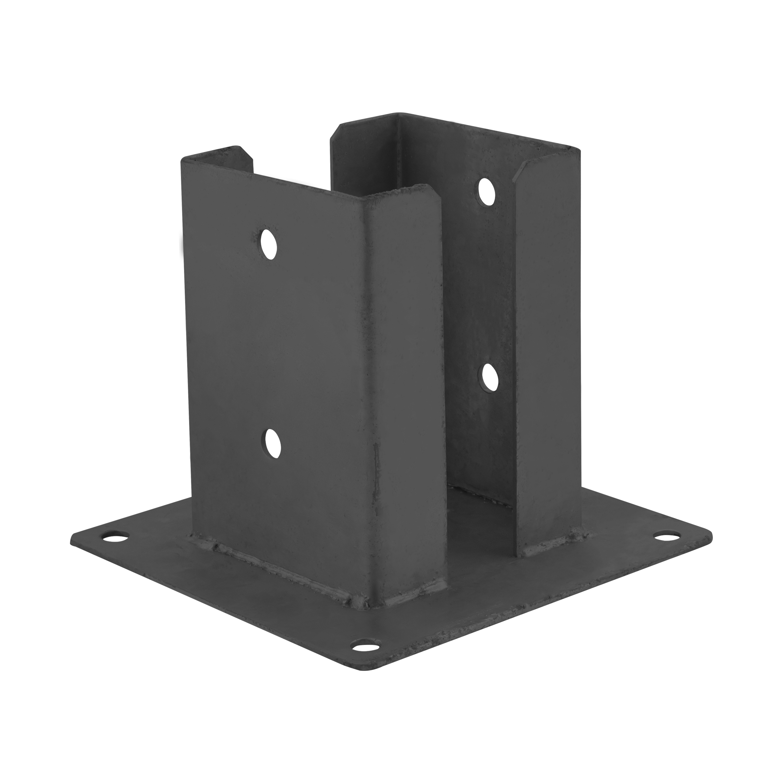 Podstawa słupa kotwa przykręcana podwójna z podstawą prostokątną - PSPD | 90 mm | Antracyt