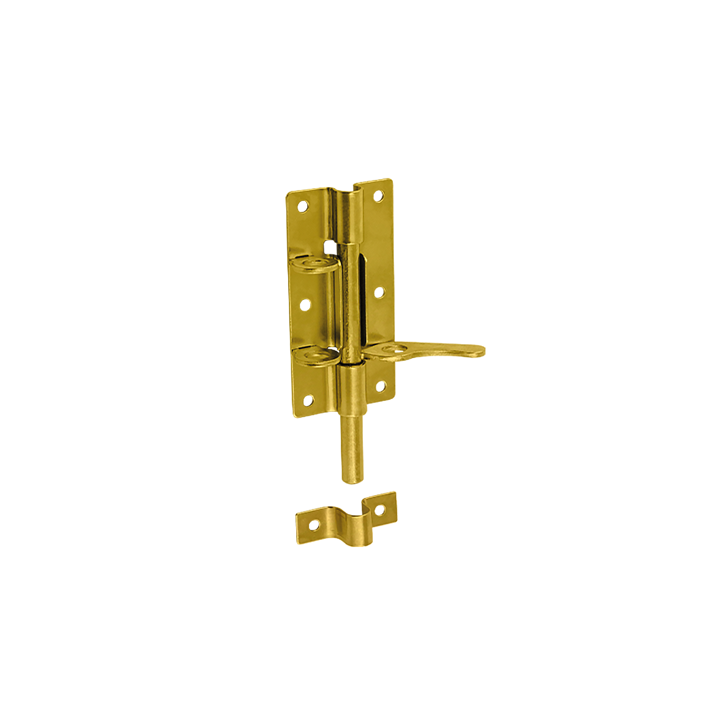 Runder Torriegel für Tor und Gartentor Bolzenriegel - WRG | verzinkt | 135 mm Runder Riegelriegel für WRG-Torpforte, Gold, 135 mm, 100 x 48 mm, DC01-Baustahl.