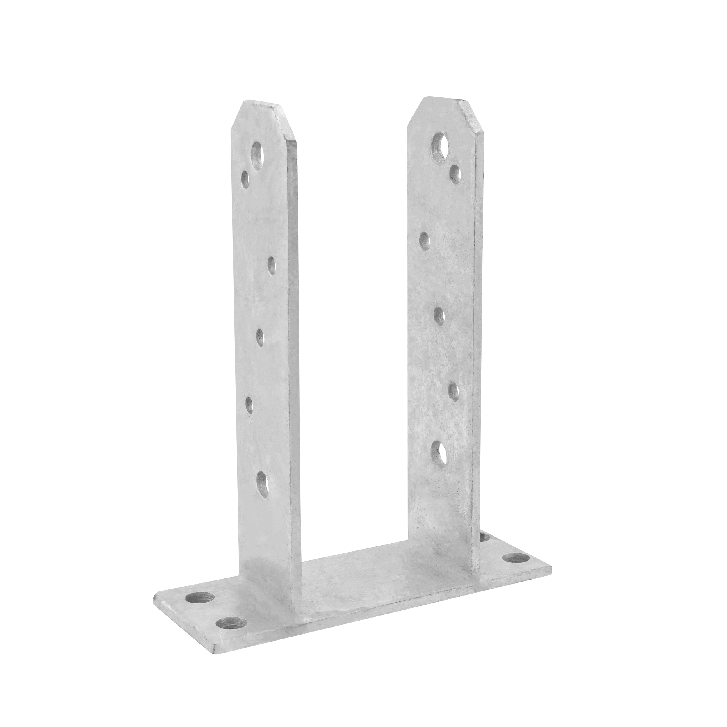 Pfostenträger zum aufdübeln U-Form Pfostenanker Typ TT - PST | 75 x 200 mm | feuerverzinkt Säulenfußanker für Betonwand Typ U PST, 75x200 mm, 75x200x50x4,0 mm, im Elementsatz.
